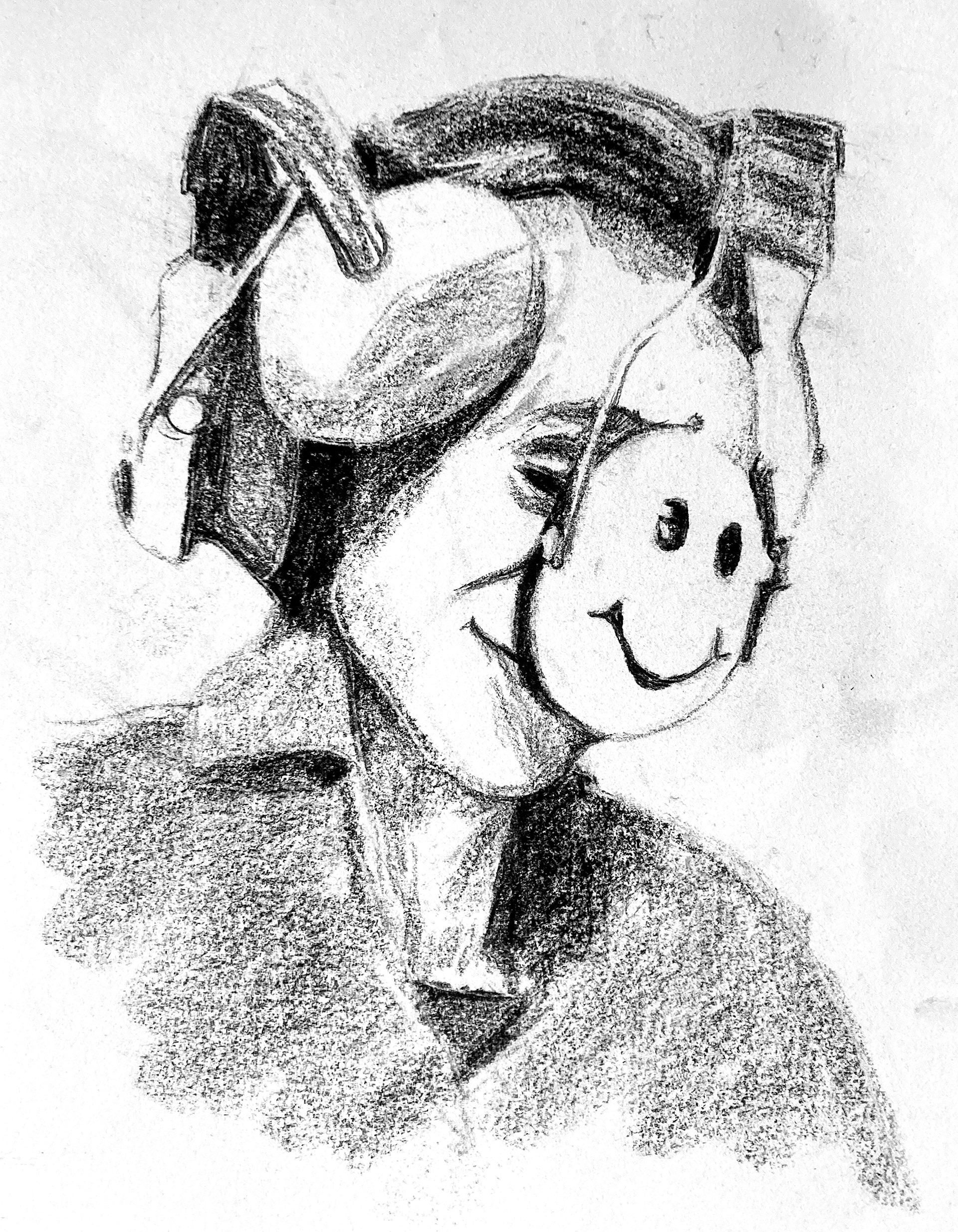 fako pagliaccio | 2025 | krijt op papier | 31 x 21 cm