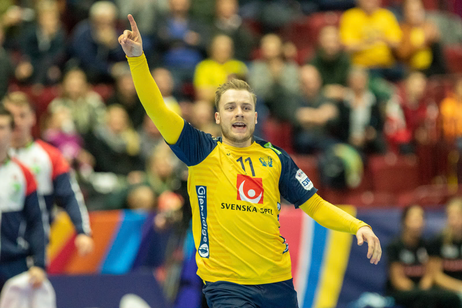 2020-01-19 | Malmö, Sweden: Sweden (11) Daniel Pettersson during the EHF Euro 2020 game between Norway and Sweden at Malmö Arena ( Photo by: Roger Linde | Swe Press Photo )Keywords: Malmö Arena, Malmö, Handball, EHF Euro 2020, Norway, Sweden, EHF, EHF2020, EHFEuro2020, dreamwinremember, ns200119