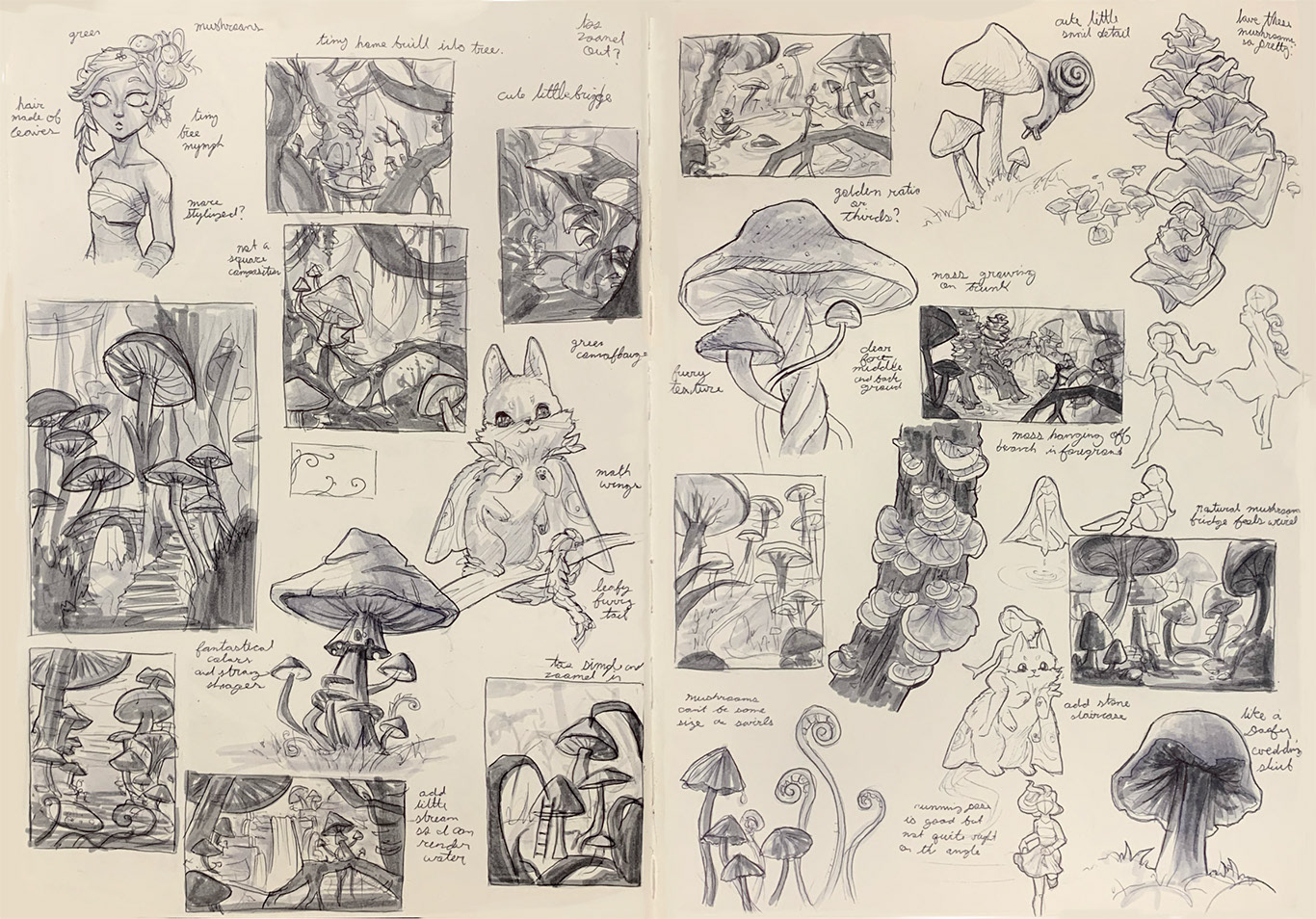 Concept Sketches for Enchanted Forest