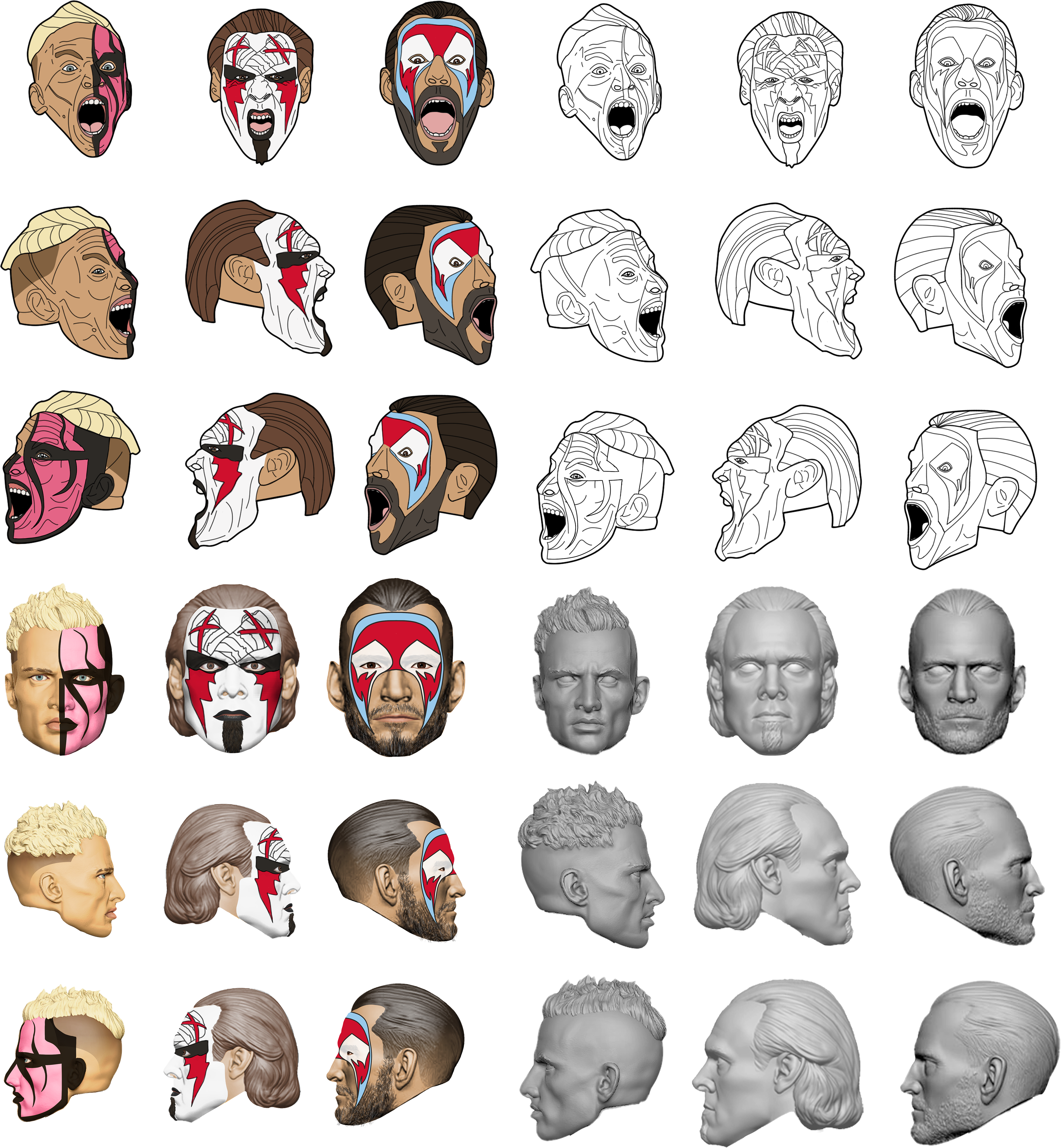 Head sculpts and deco