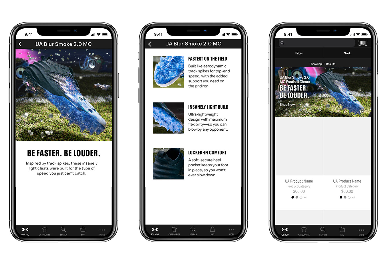 UA Blur Smoke Cleat: UA App