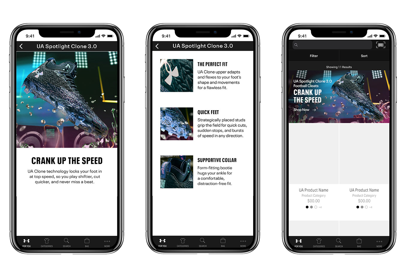 UA Spotlight Clone Cleat: UA App