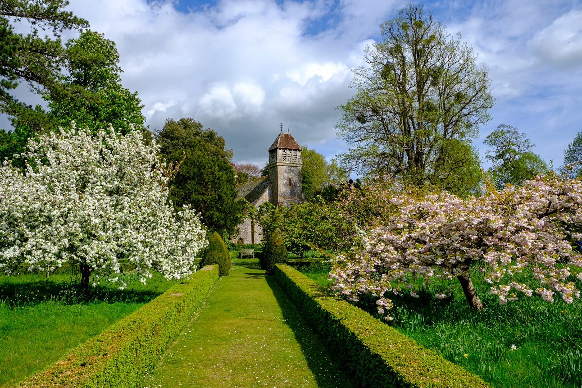 Hinton Ampner church from the orchard