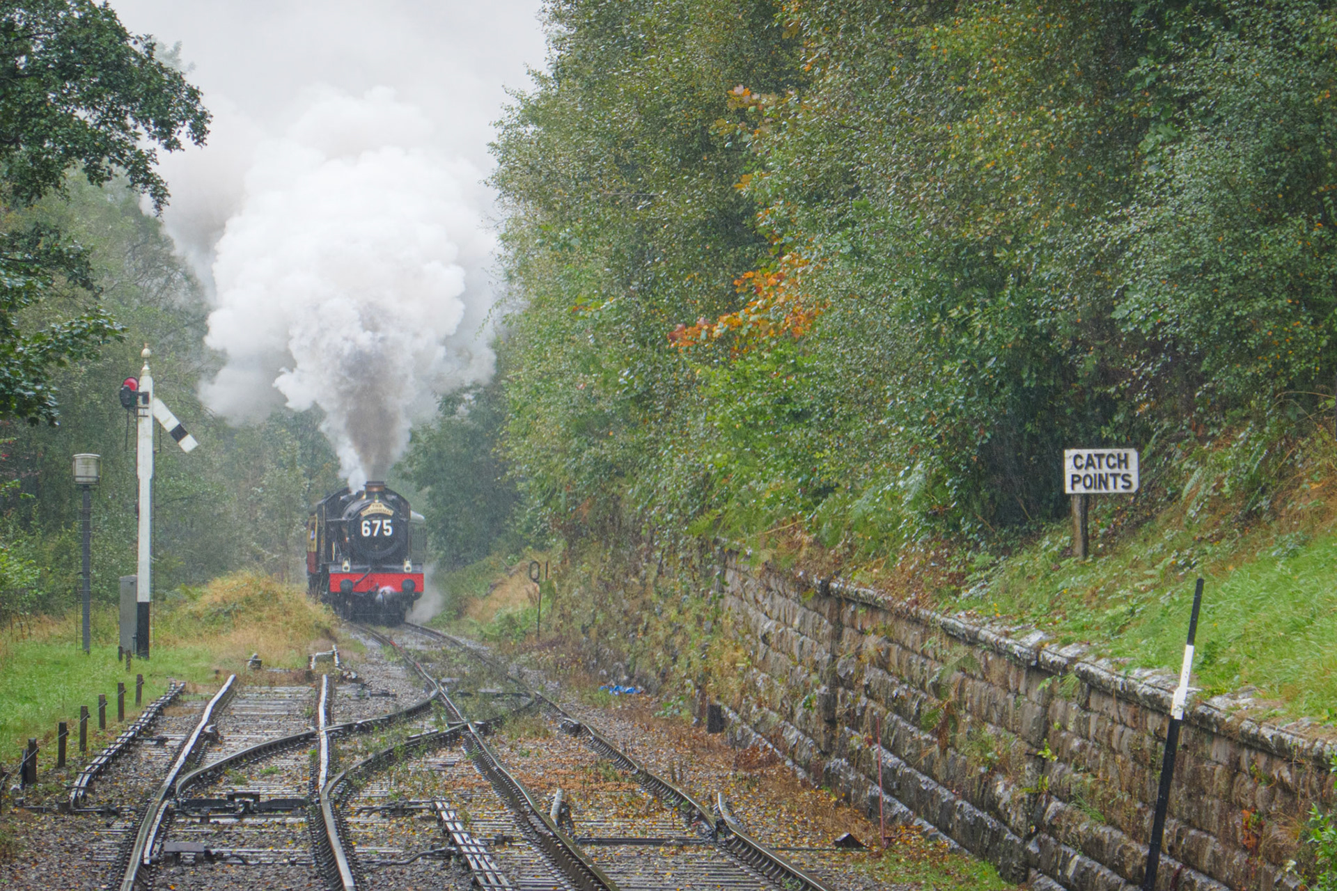 Steam train through the mist