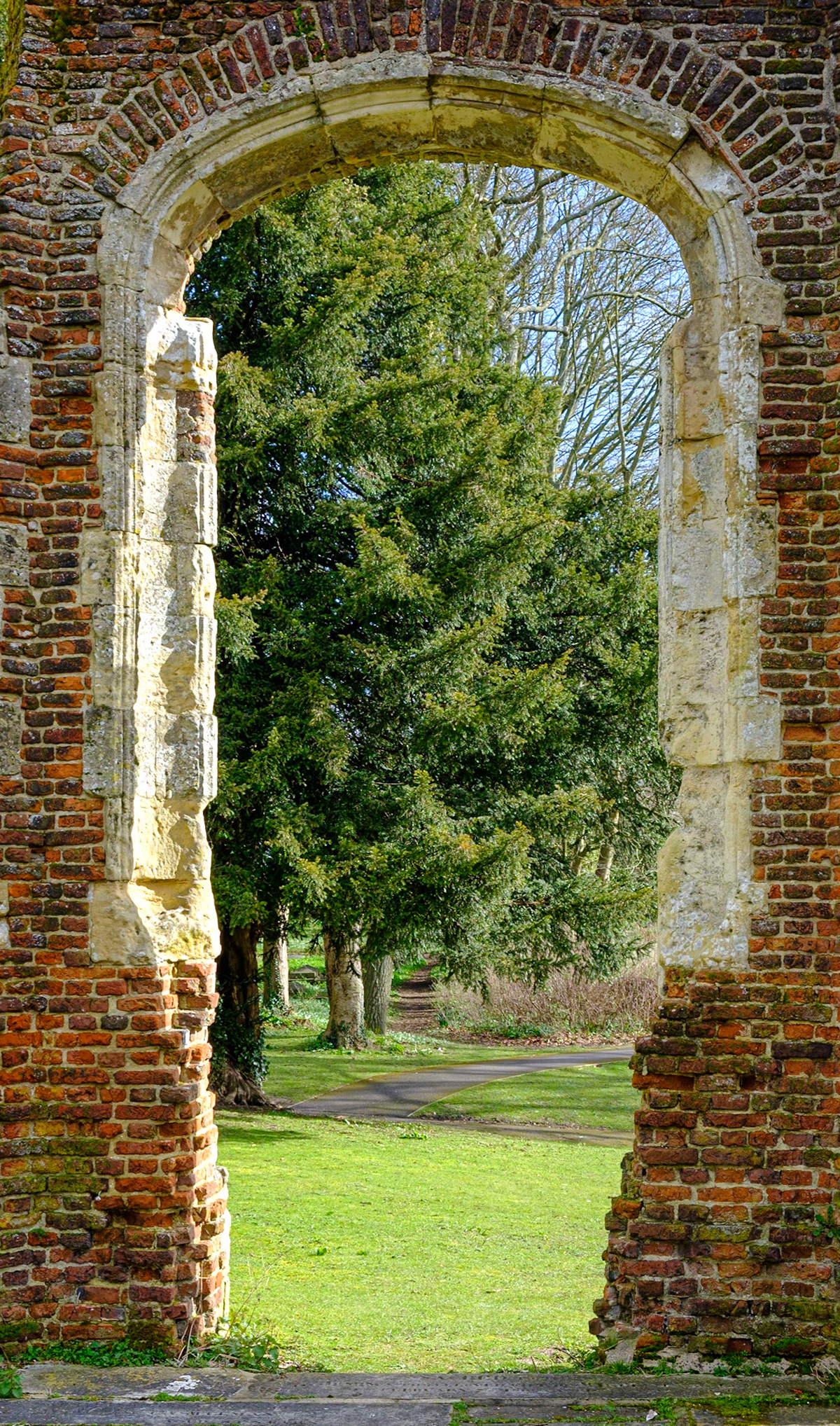 View out of the ruins