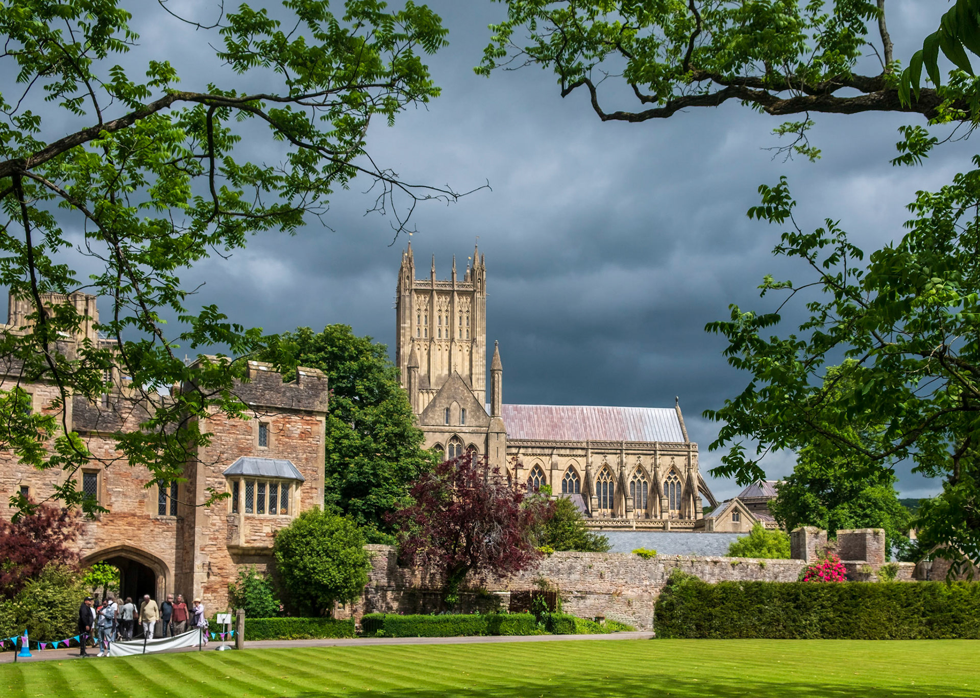 Wells Cathedral from the grounds of the Bishop's Palace