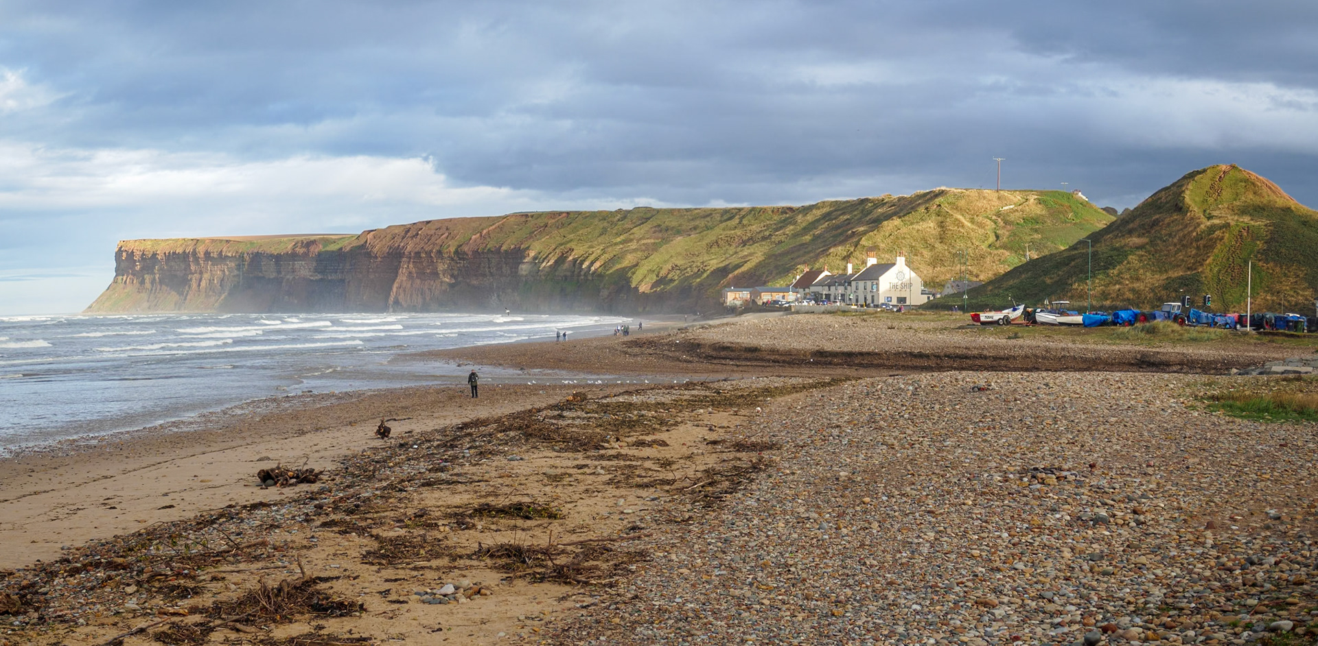 View along the beach at Saltburn-by-the-sea