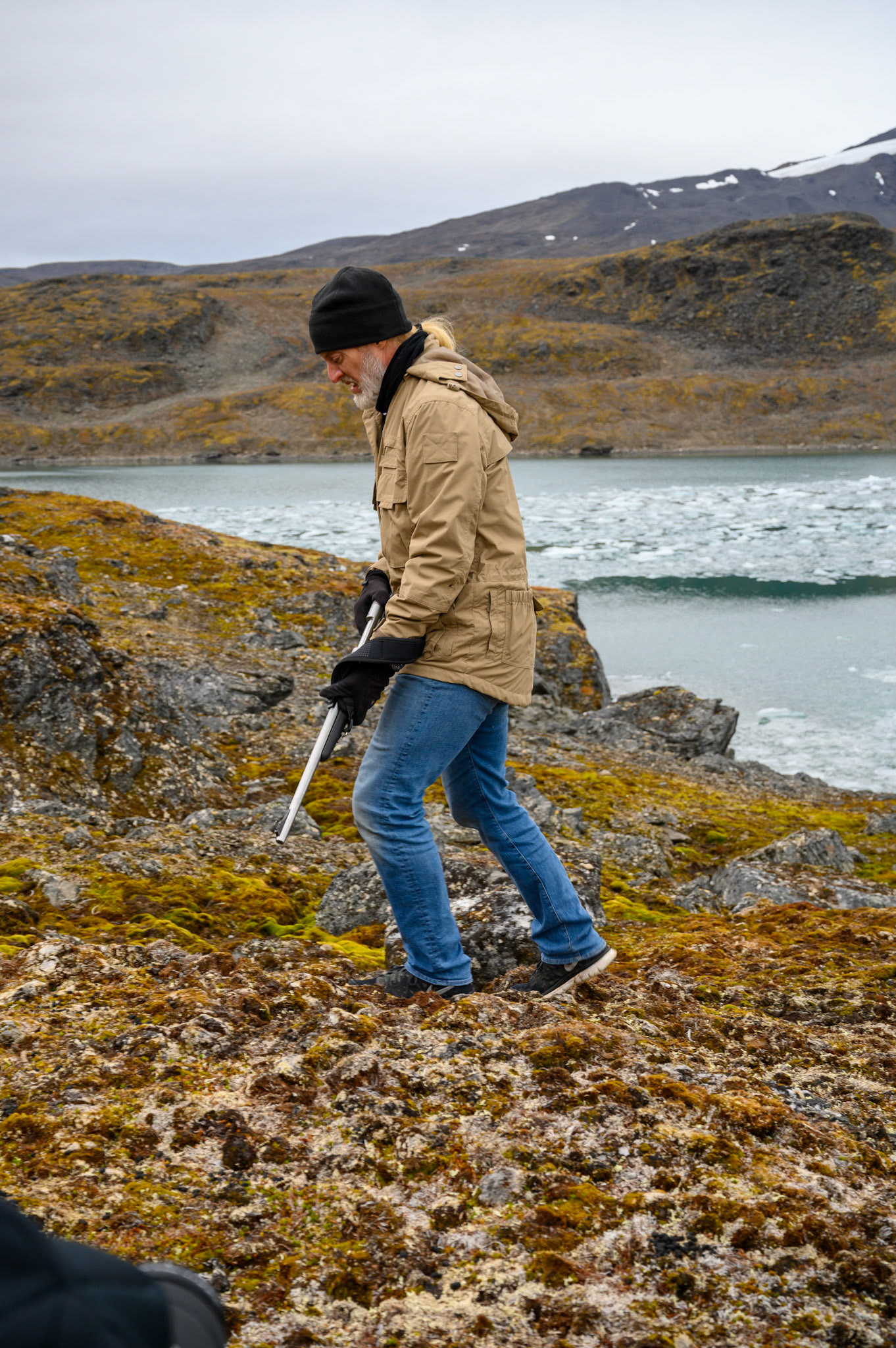 Vescovo armed with rifle during Spitsbergen Island excursion