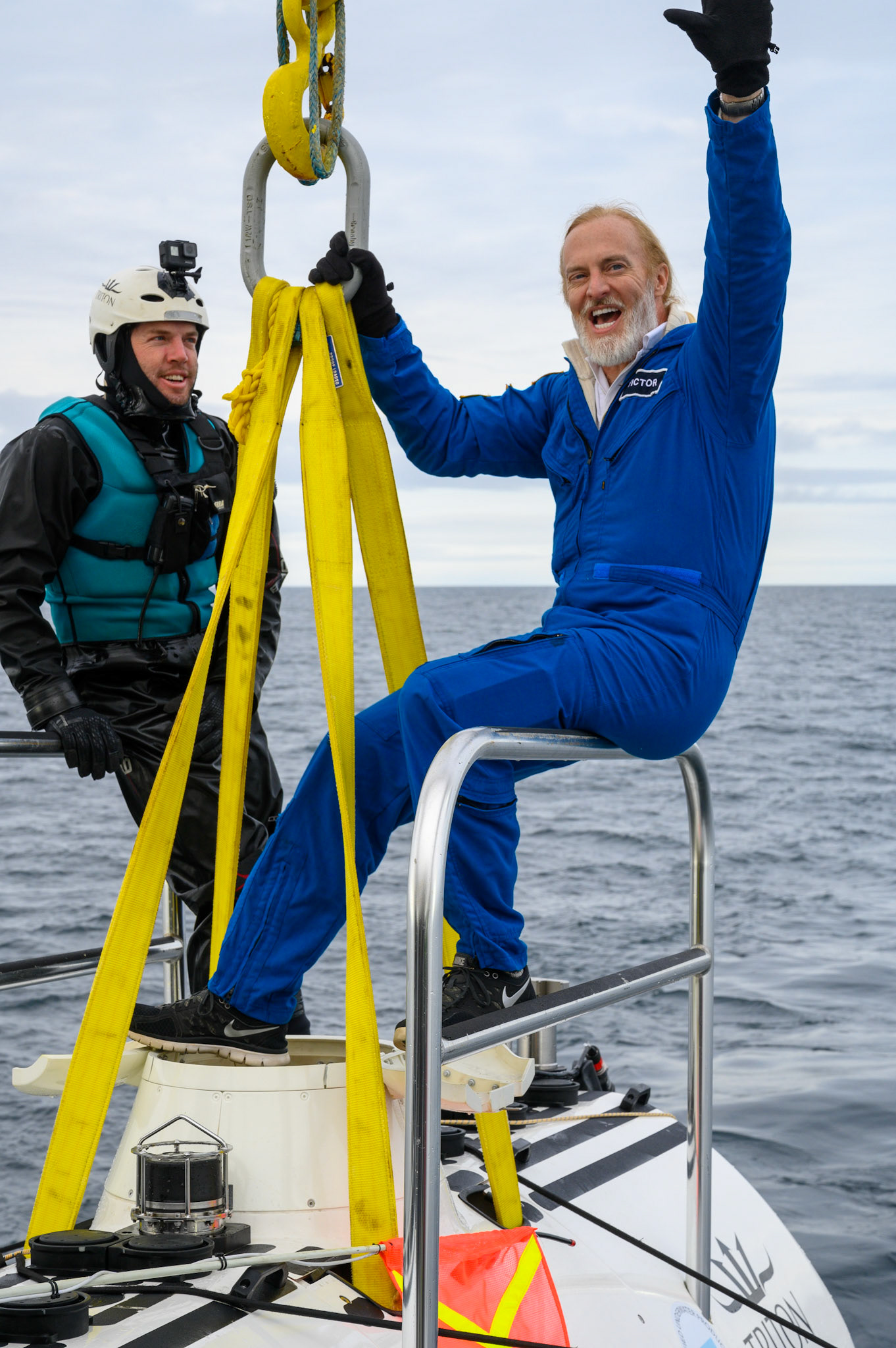 Vescovo emerges from DSV Limiting Factor following dive 3