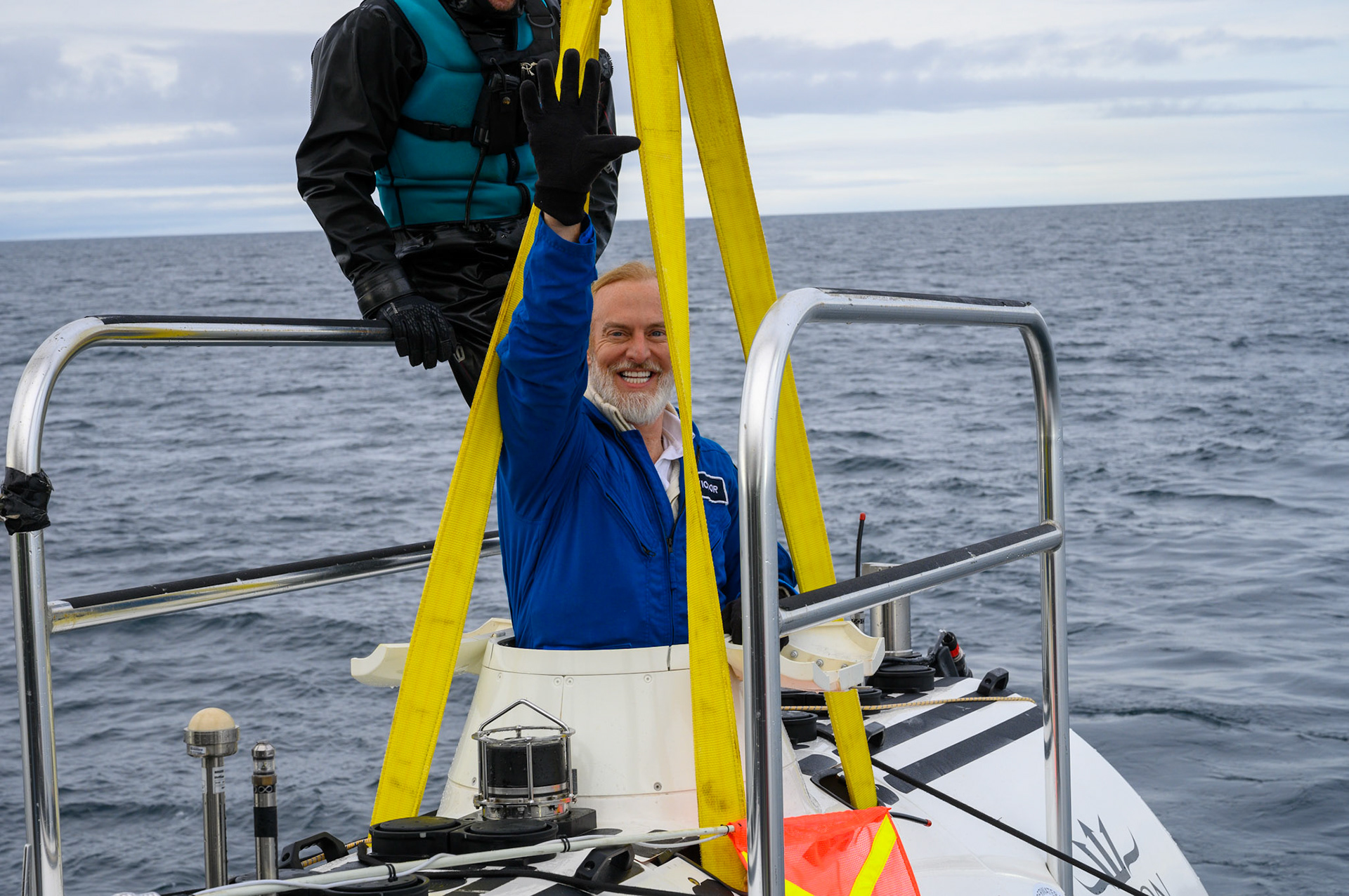 Vescovo emerges from DSV Limiting Factor following dive 3