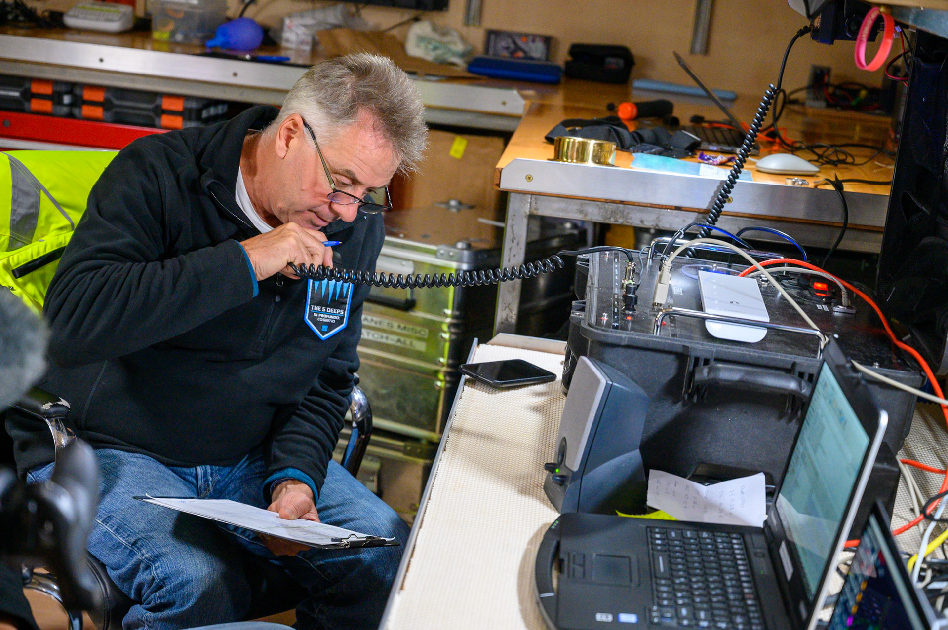 Lahey speaks to Vescovo via Sound Phone