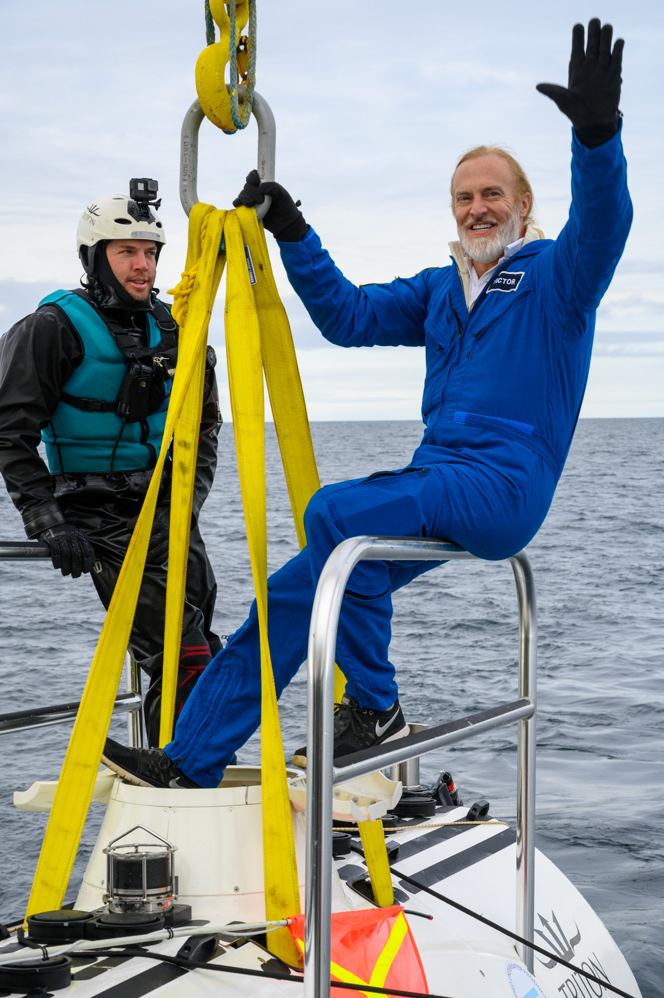 Vescovo emerges from DSV Limiting Factor following dive 3