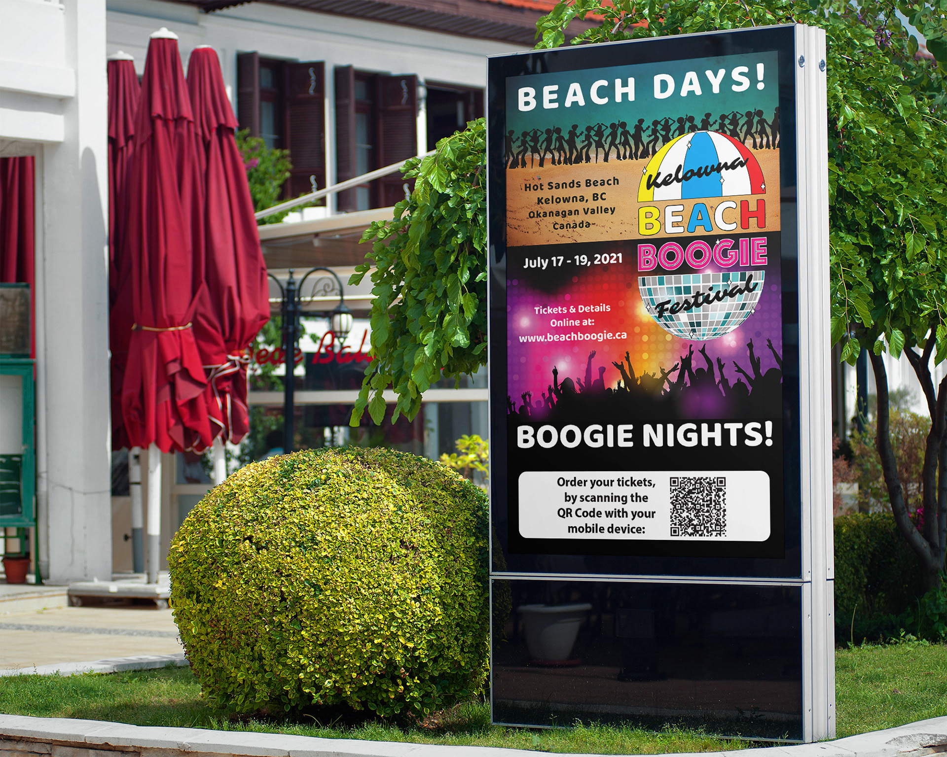 Poster Mockup with QR code added for mobile scanning.