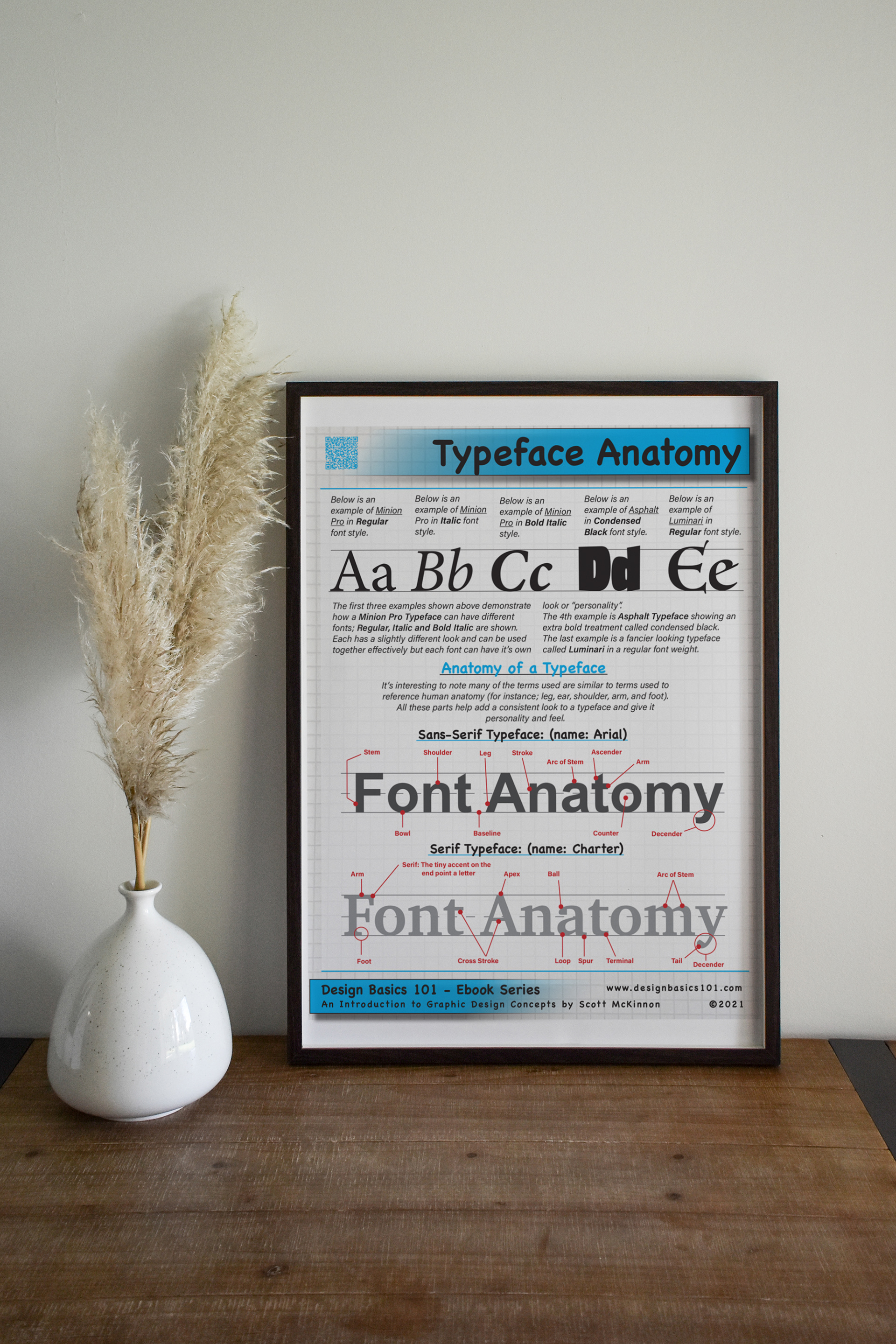 Digital Downloadable Typeface Anatomy Poster
