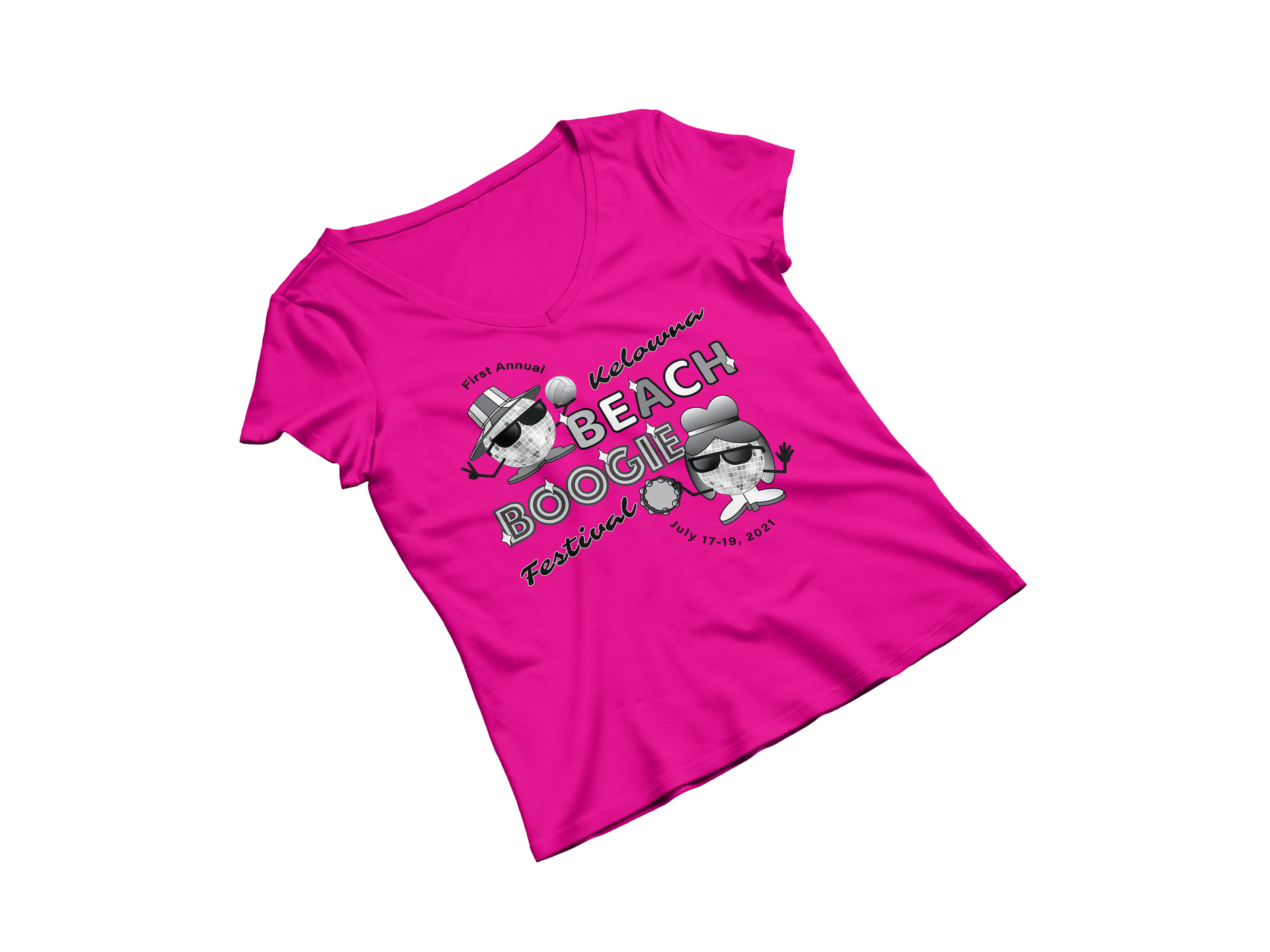 Ladies Pink V-neck Shirt Front