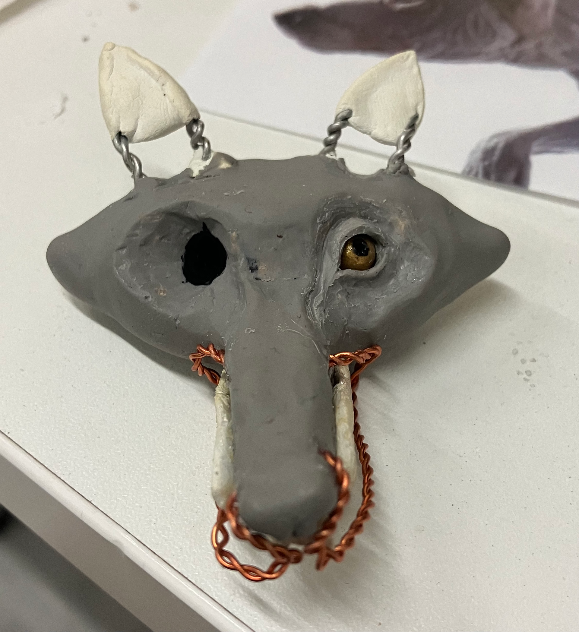 Moveable chops and ears, placing eyes in after first bake