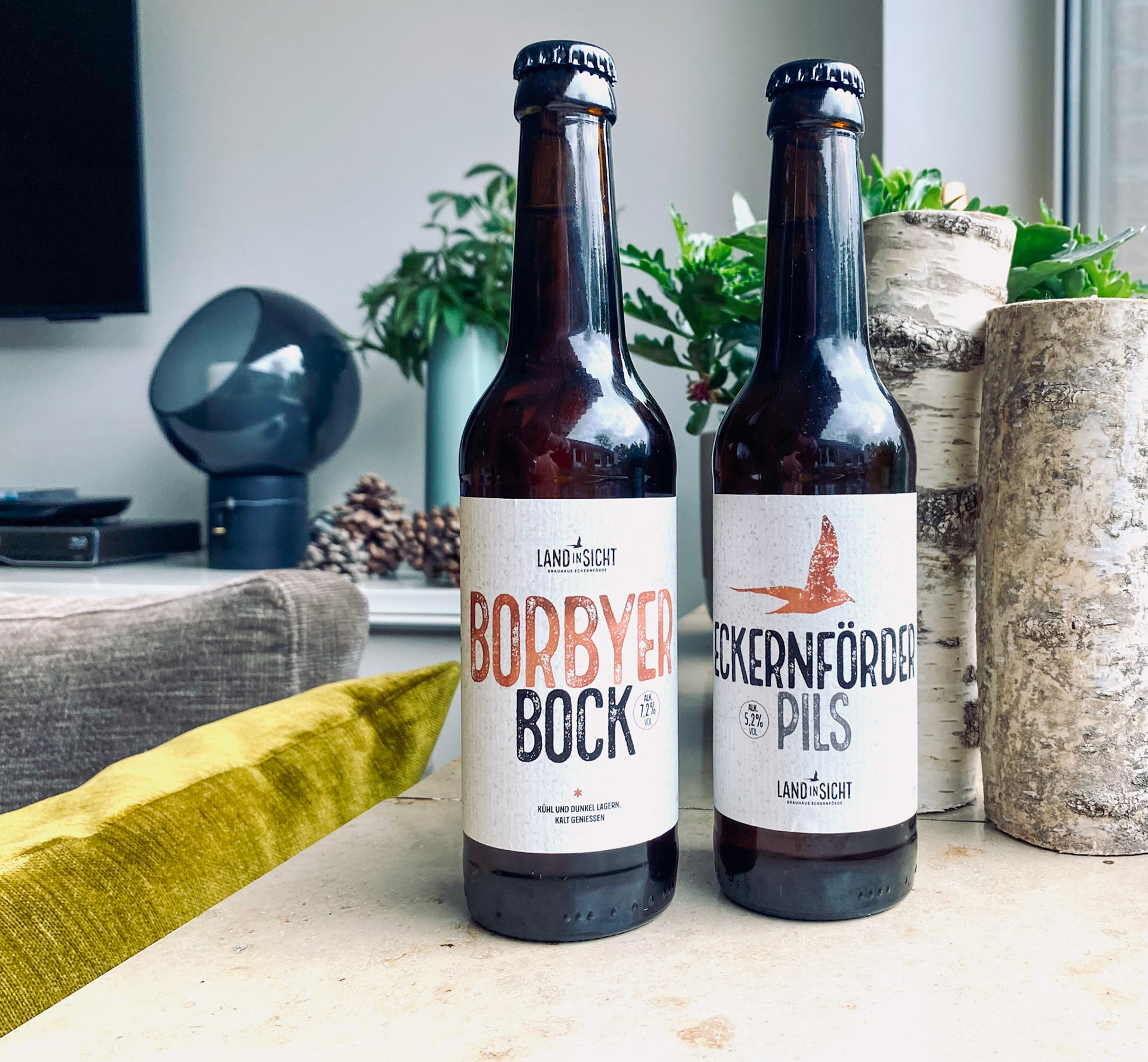 Bieretiketten Land iin Sicht, 2 Sorten