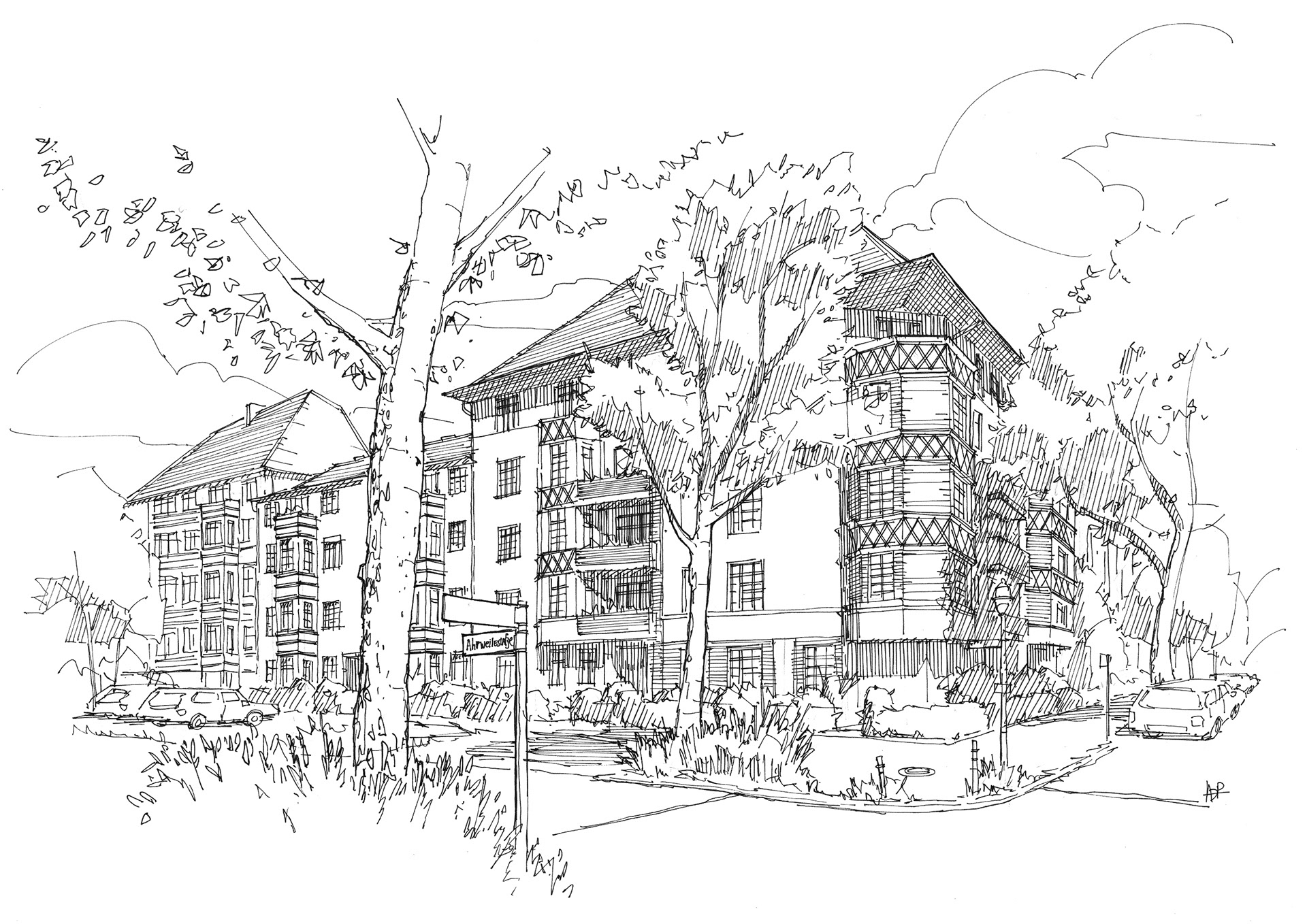 Street in Berlin (42x29,7 cm)