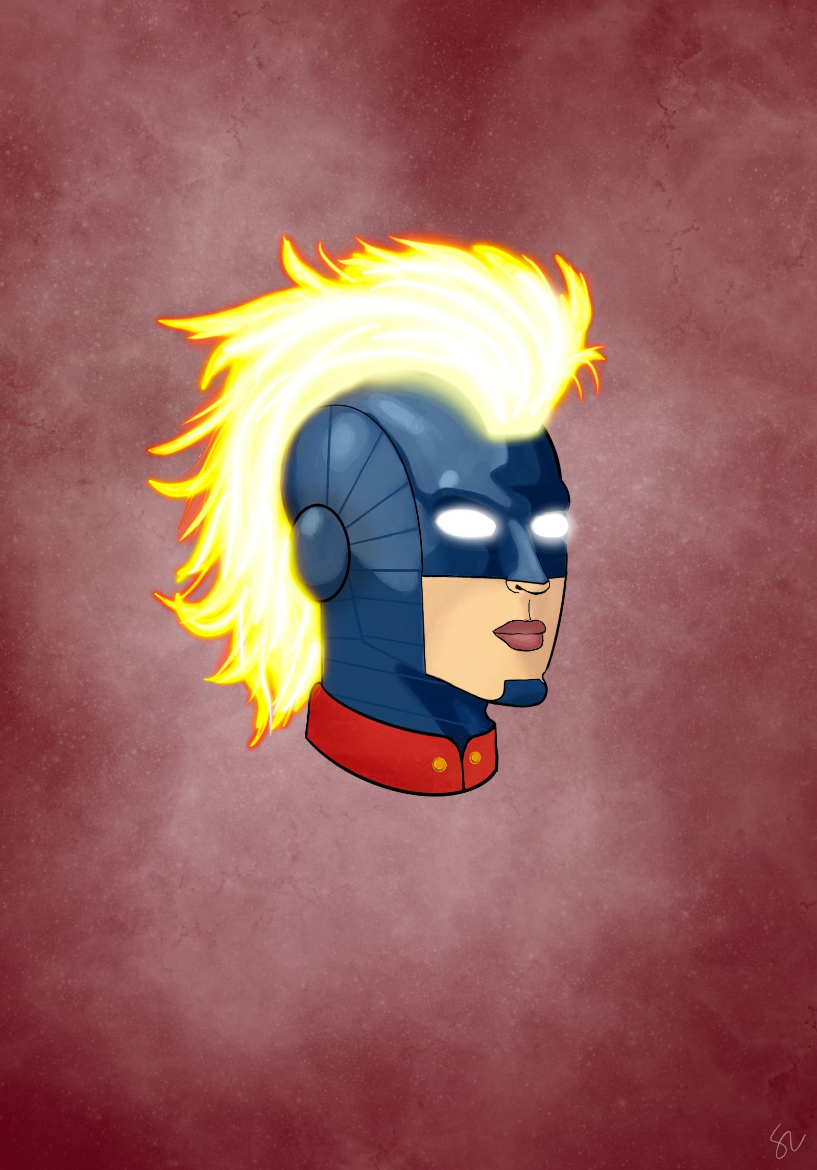Heavy inspiration  from  Jamie McKelvie's Captain Marvel Movie art.