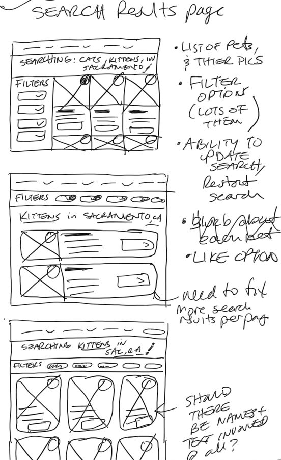 Search results page
