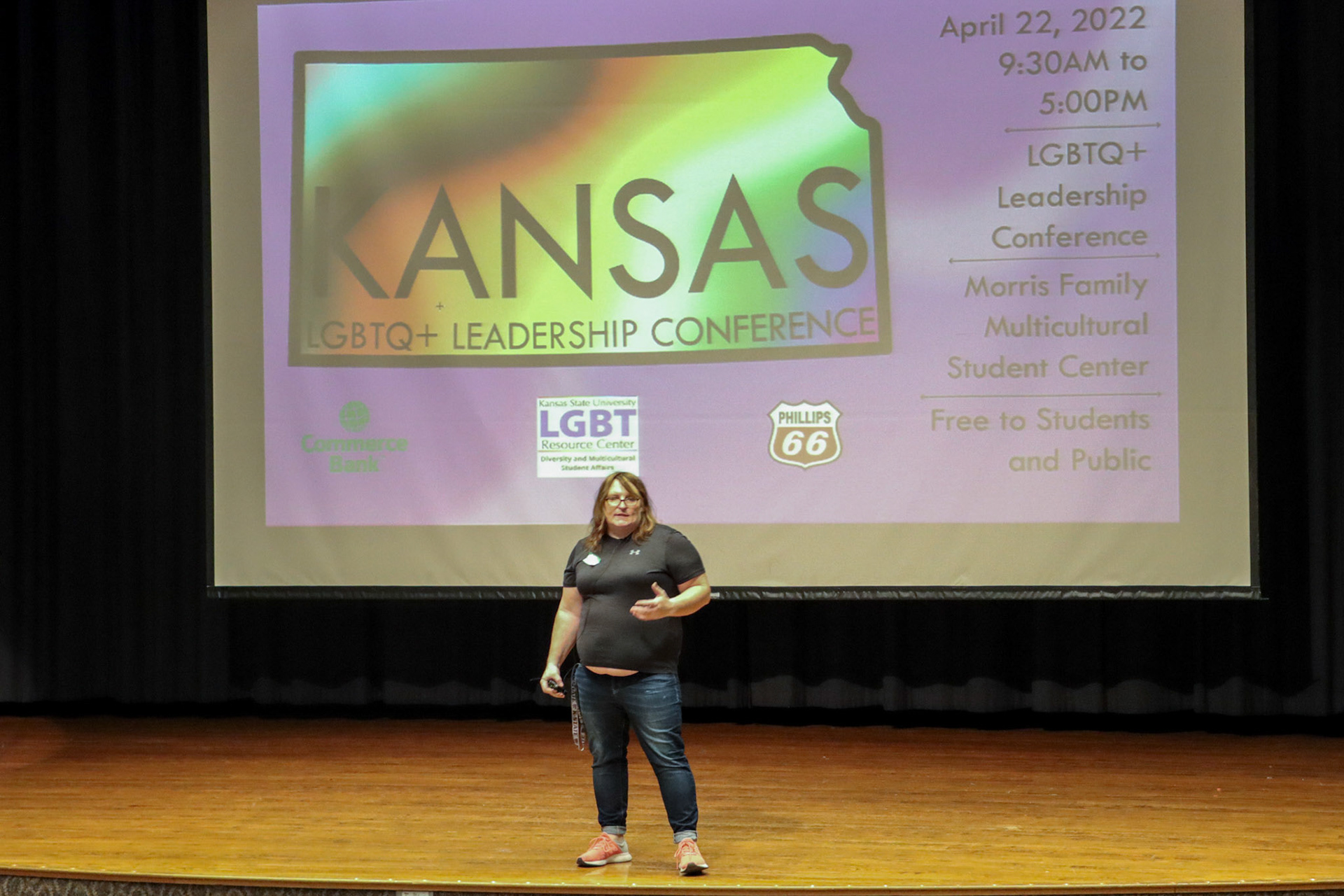 The Kansas State LGBT Resource Center sponsored the first in-person Kansas LGBTQ+ Leadership Conference since the start of the COVID-19 pandemic on April 22, 2022.
