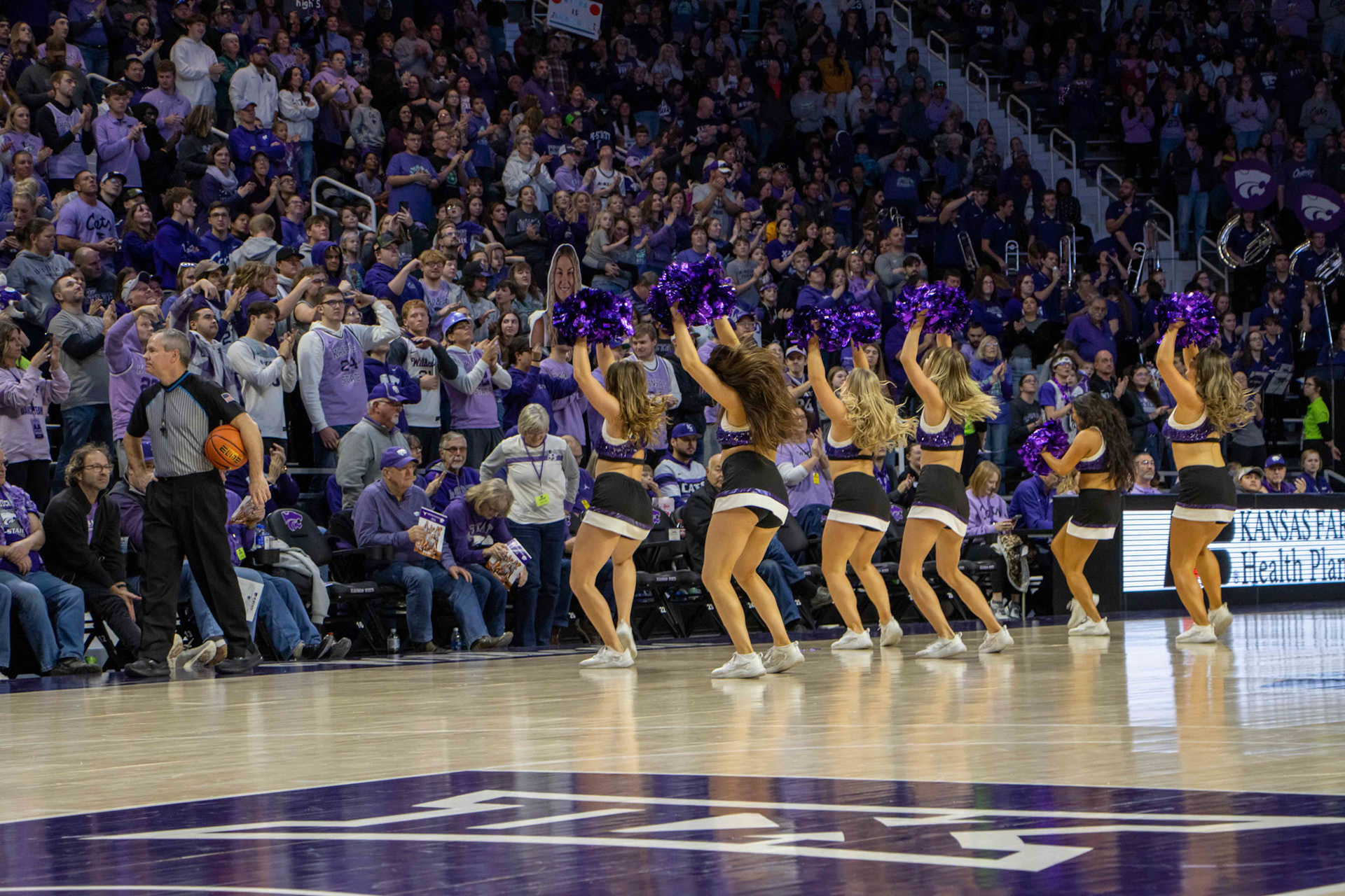 The Classy Cats hype the crowd up heading into the fourth quarter. Guard Zyanna Walker's buzzer-beater 3 gave K-State the lead going into the fourth 46-45.