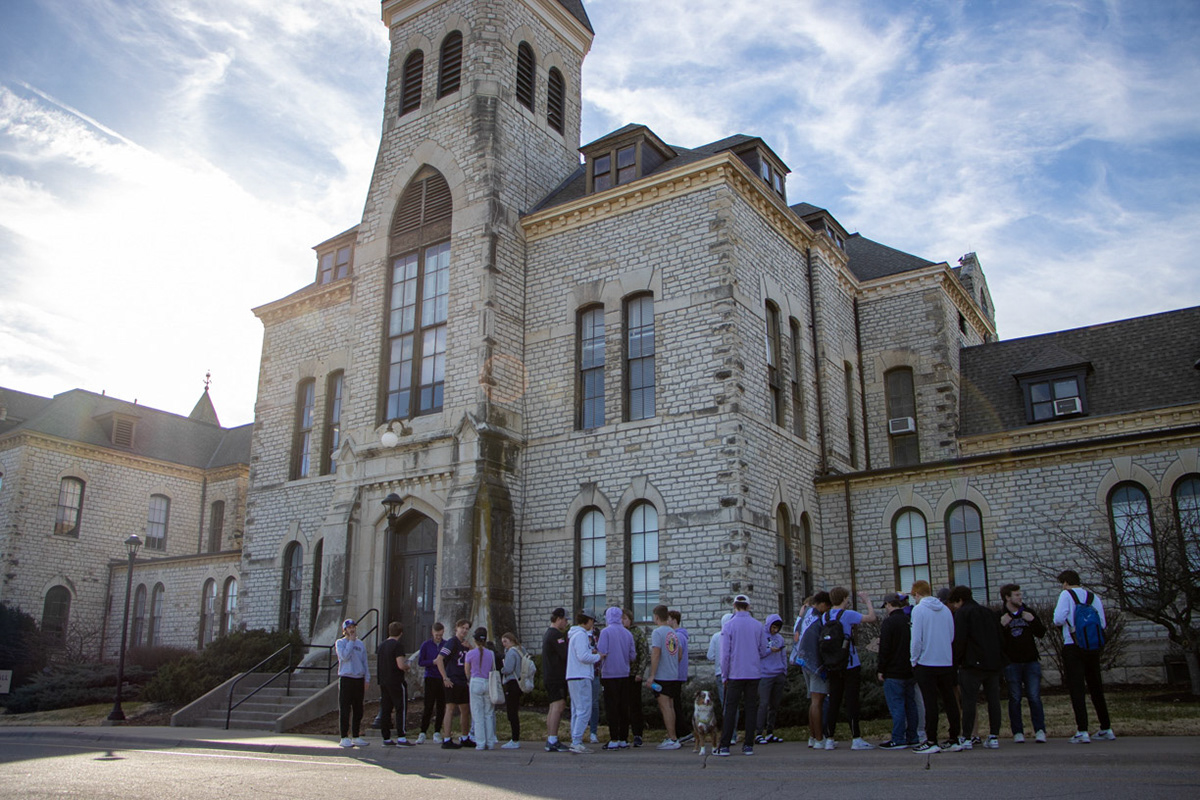 Anderson Hall was one of four locations protesters traveled to, the others being the president's residence, Bosco Plaza and Hale Library. (Featured in the Collegian)