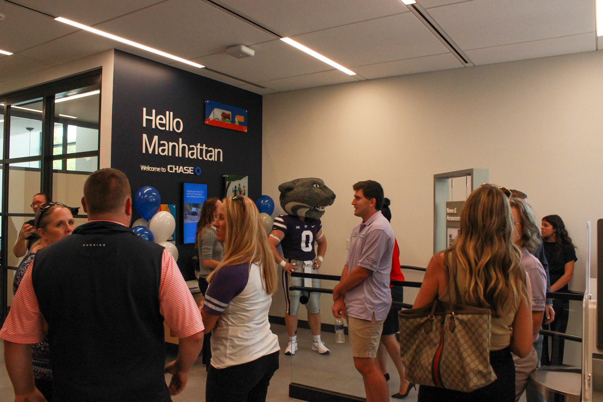 Willie the Wildcat joined the attendees inside to enjoy the A/C on a hot August afternoon following the opening ceremony.