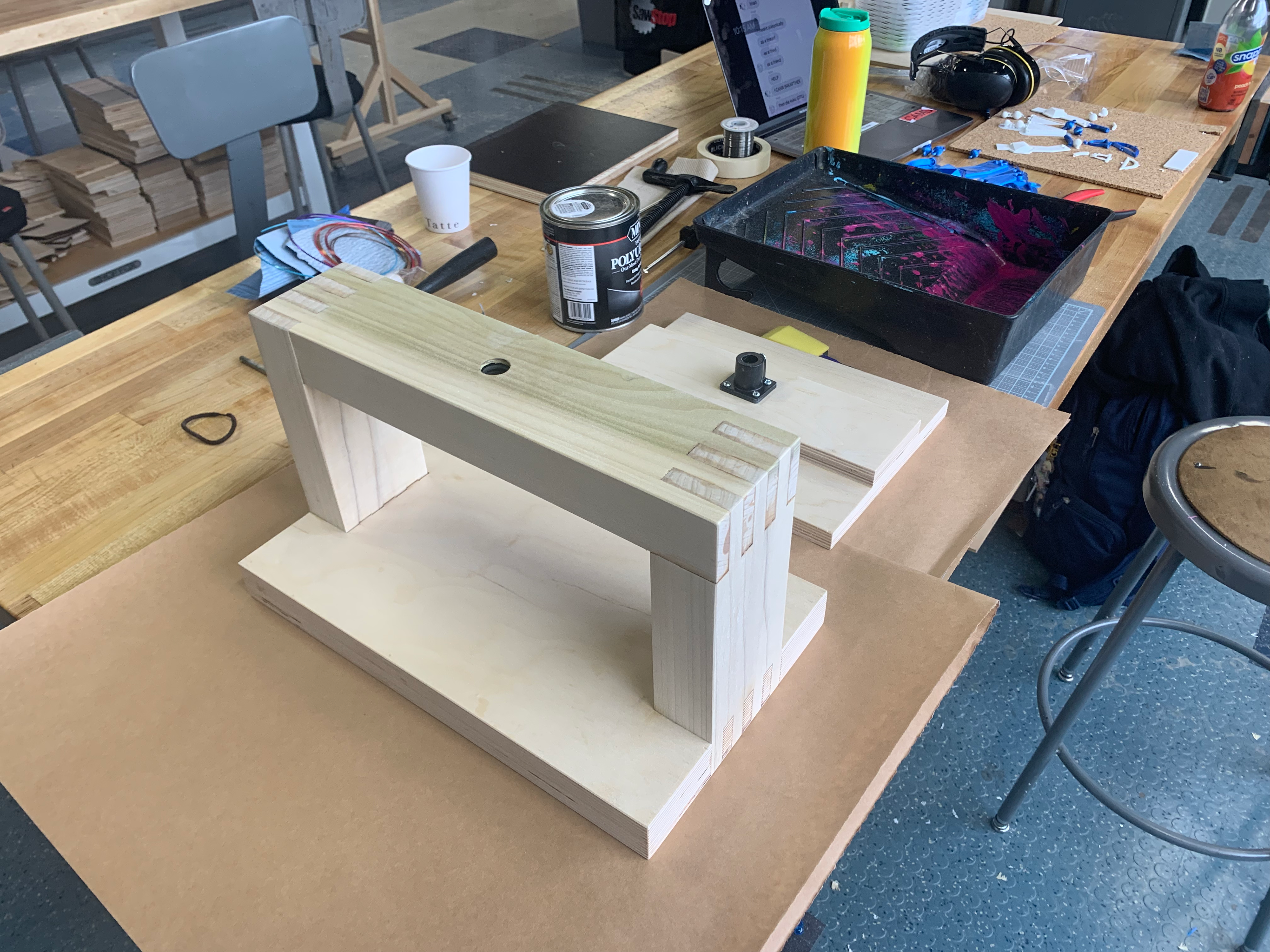 The press before a Polyurethane Coat