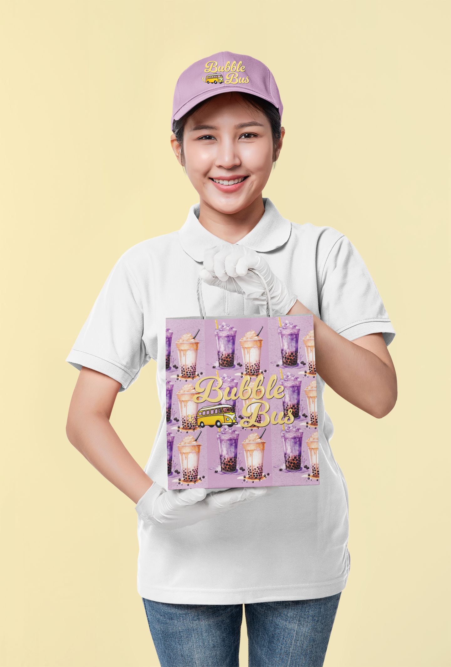 Take out bag pattern and embroidered hat