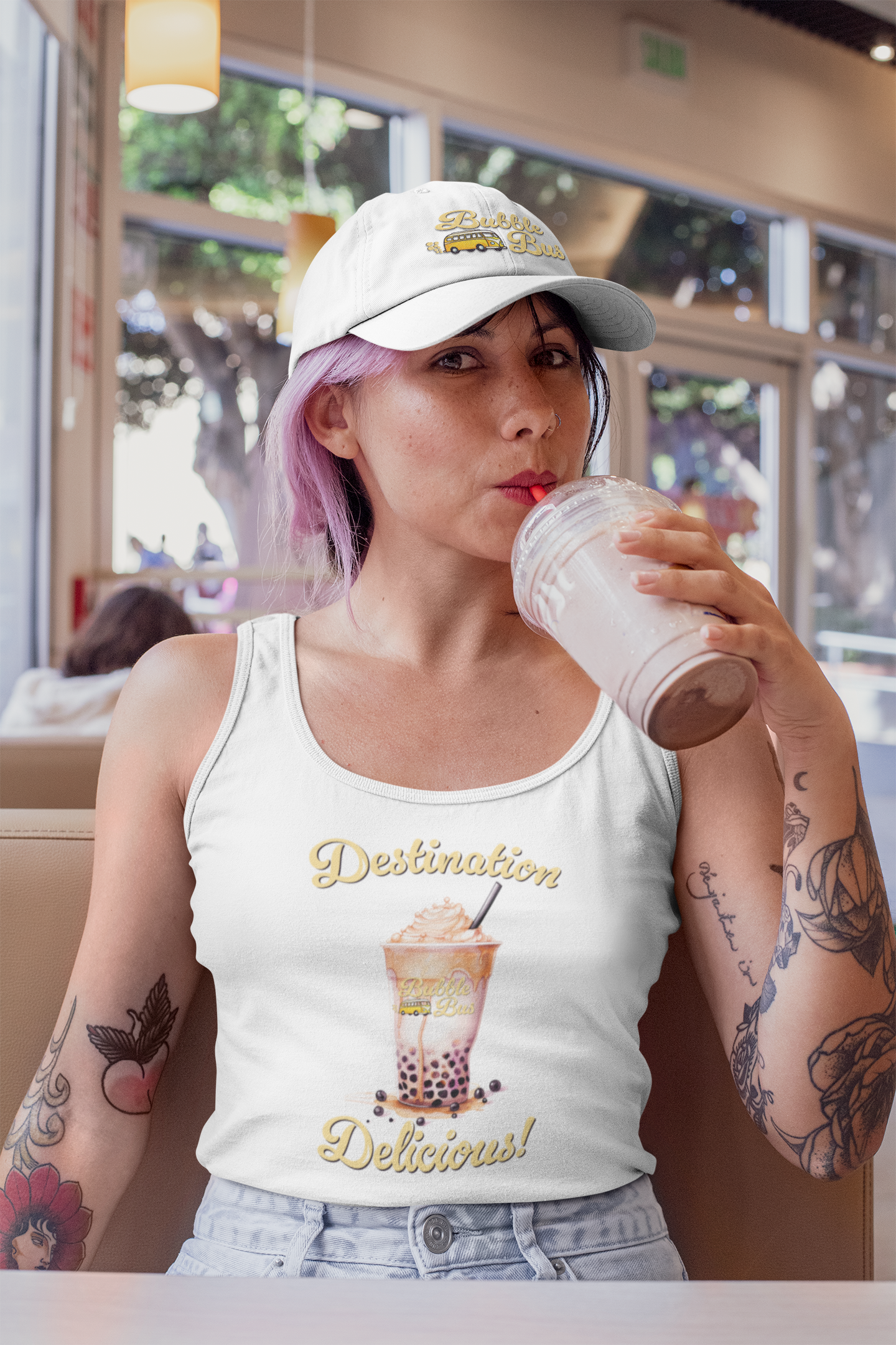 Singlet and cap merchandise design