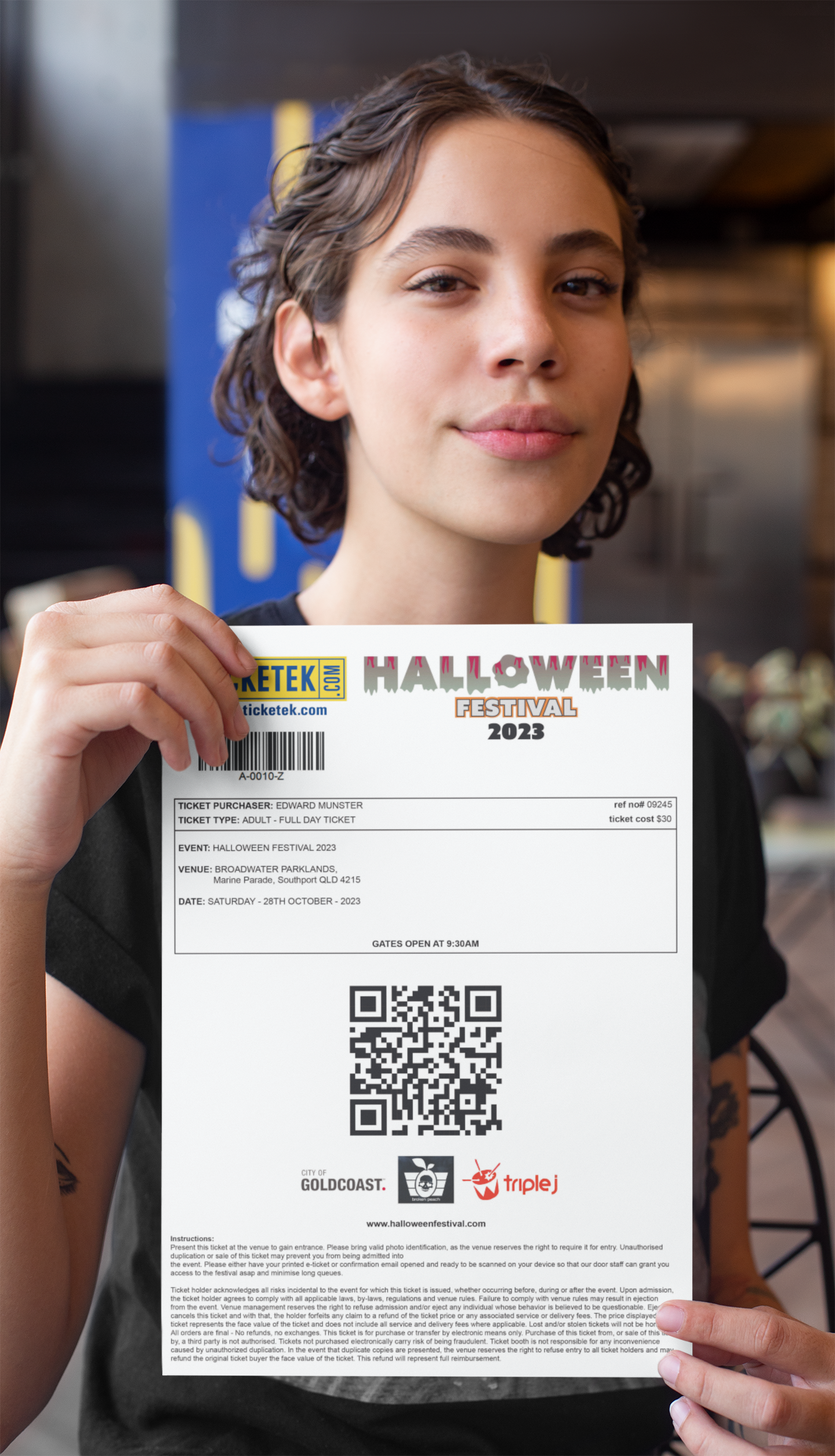 E-Ticket printed