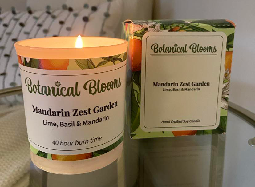 Mandarin Zest Garden scented candle by Botanical Blooms