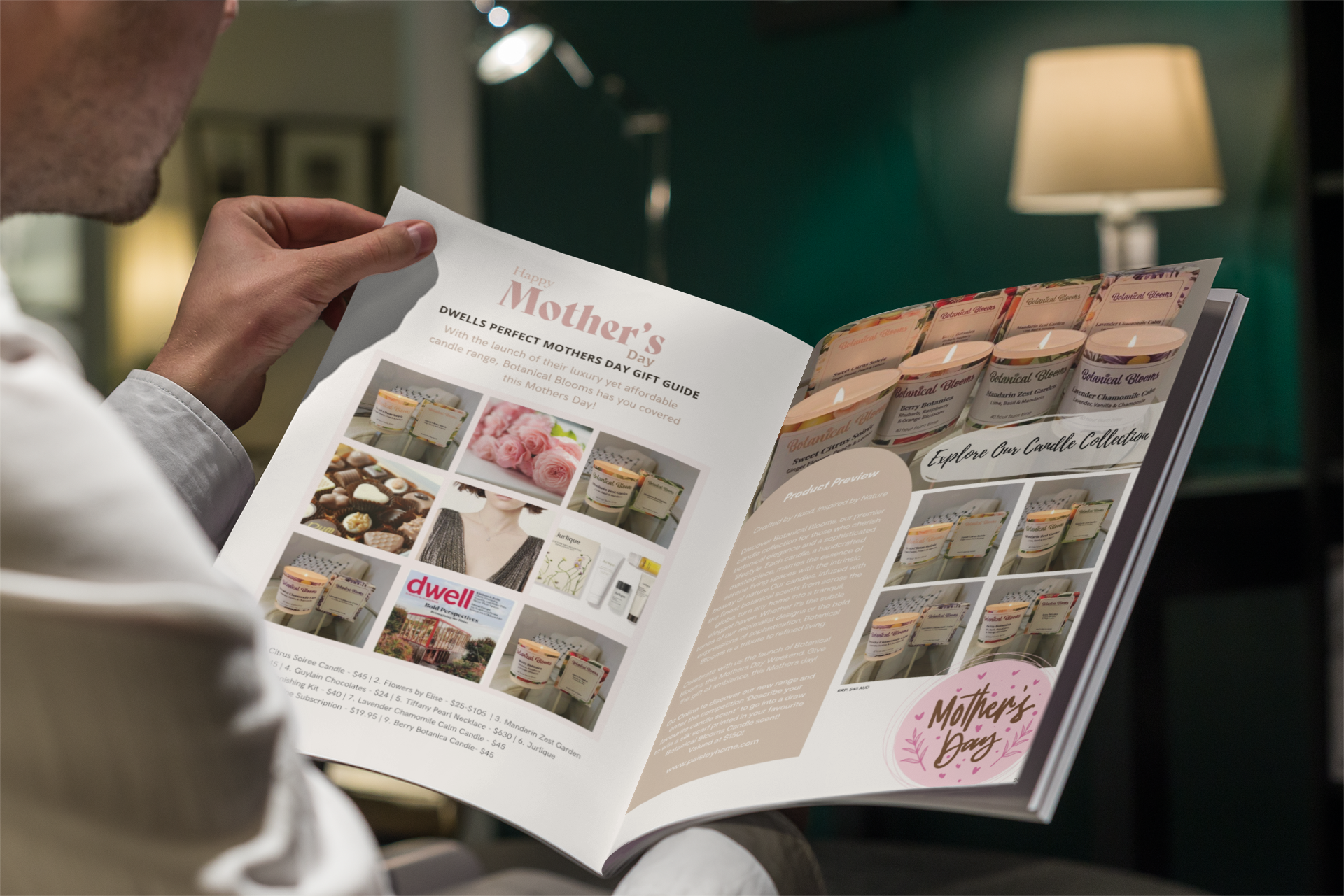 Double page spread magazine mock up