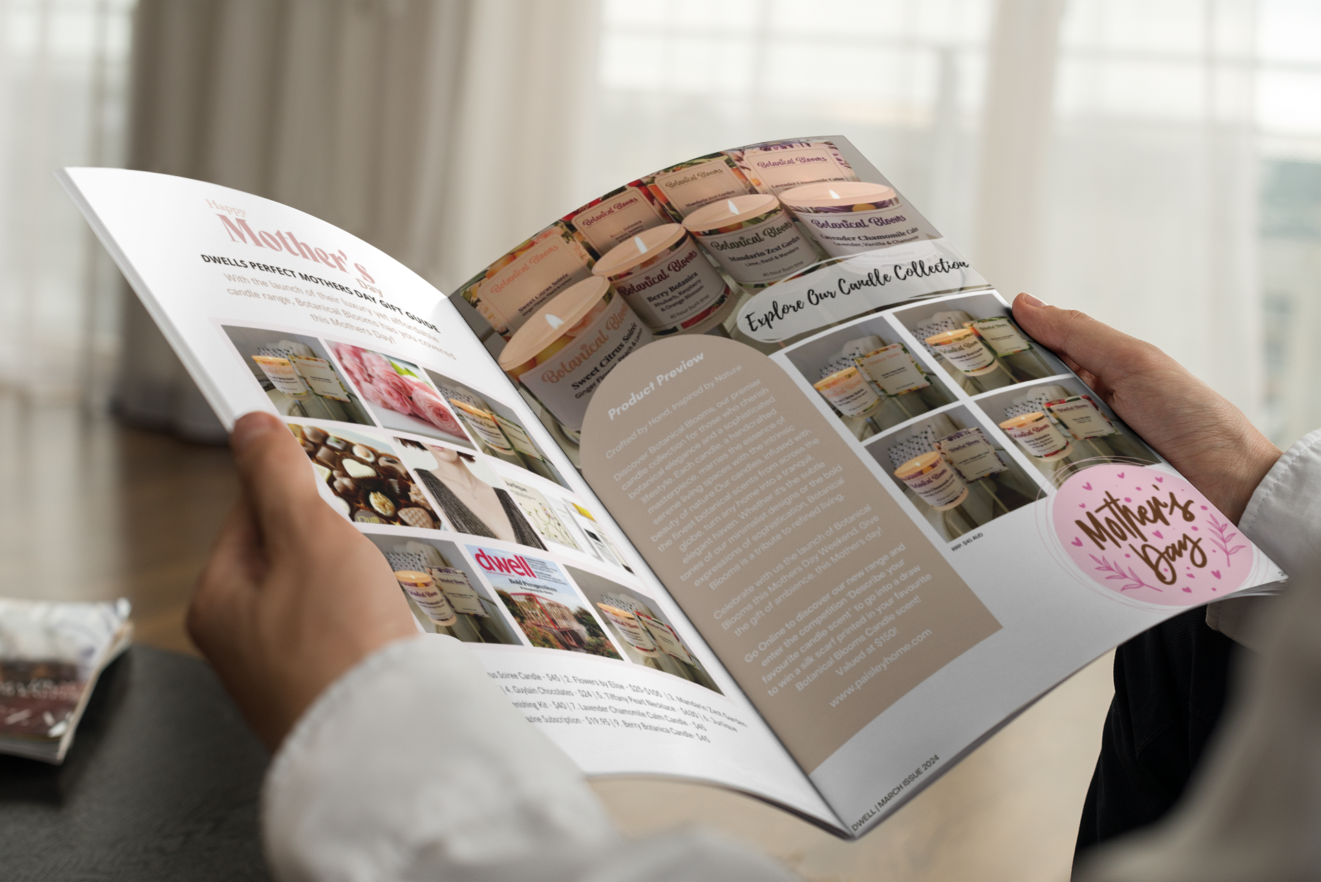 Double page spread magazine mock up