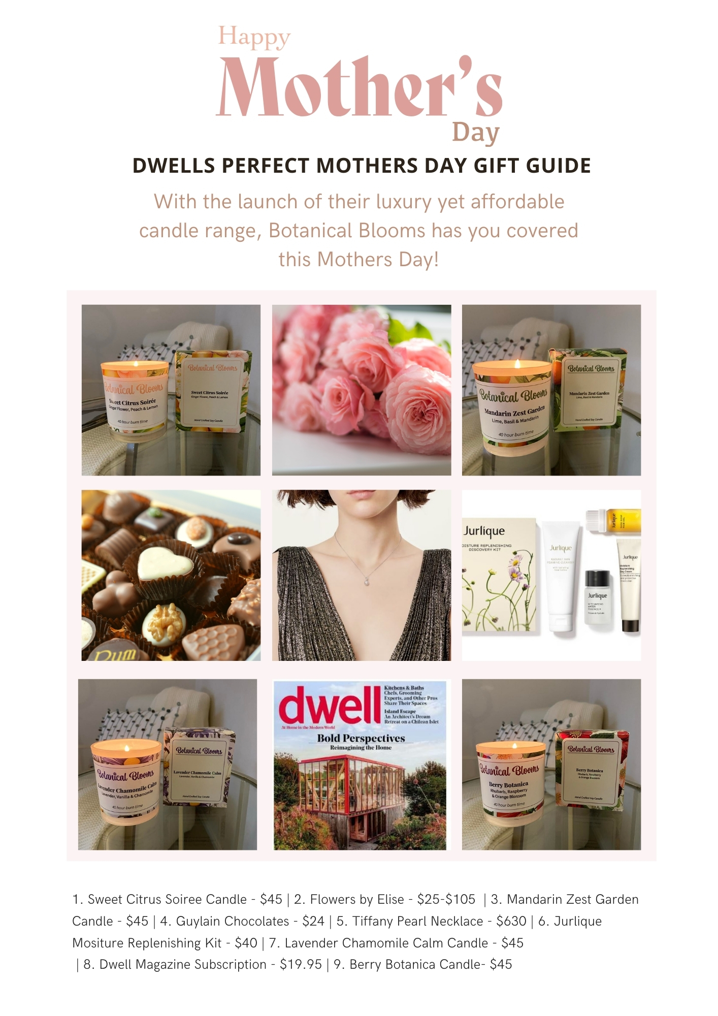 Mothers Day gift guide for Dwell magazine advertising mock up
