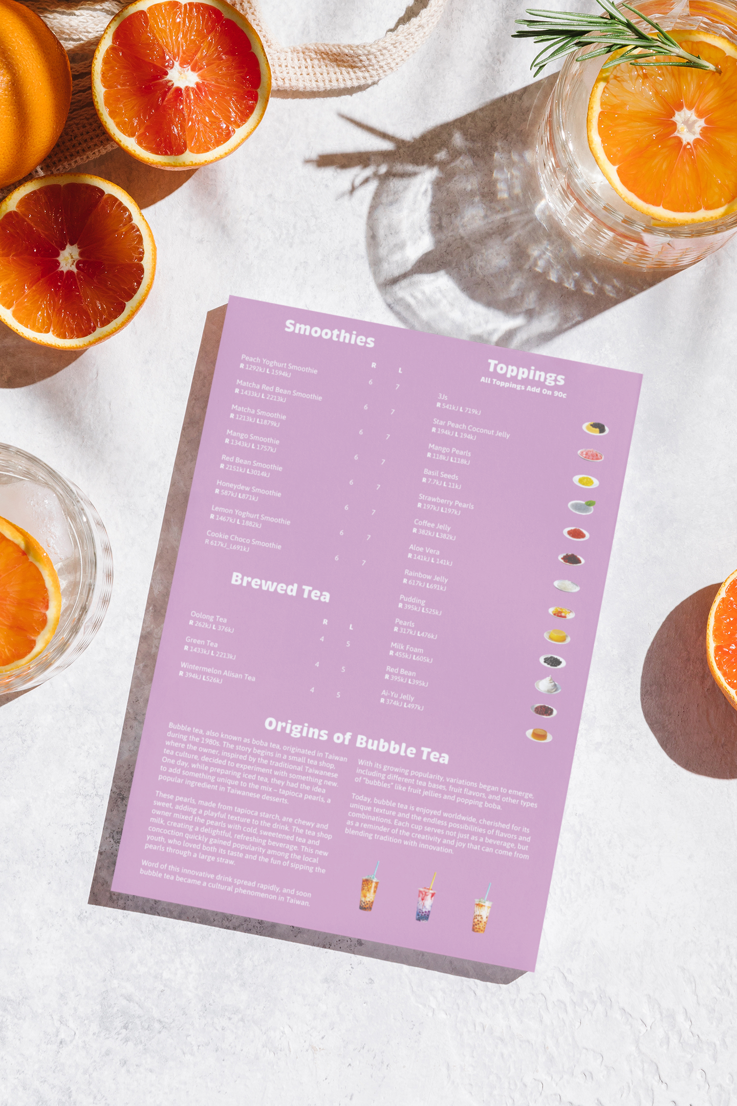 A4 Menu Back