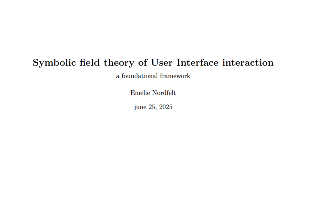screenshot from the frontpage of the article "symbolic field theory of User interface interaction"