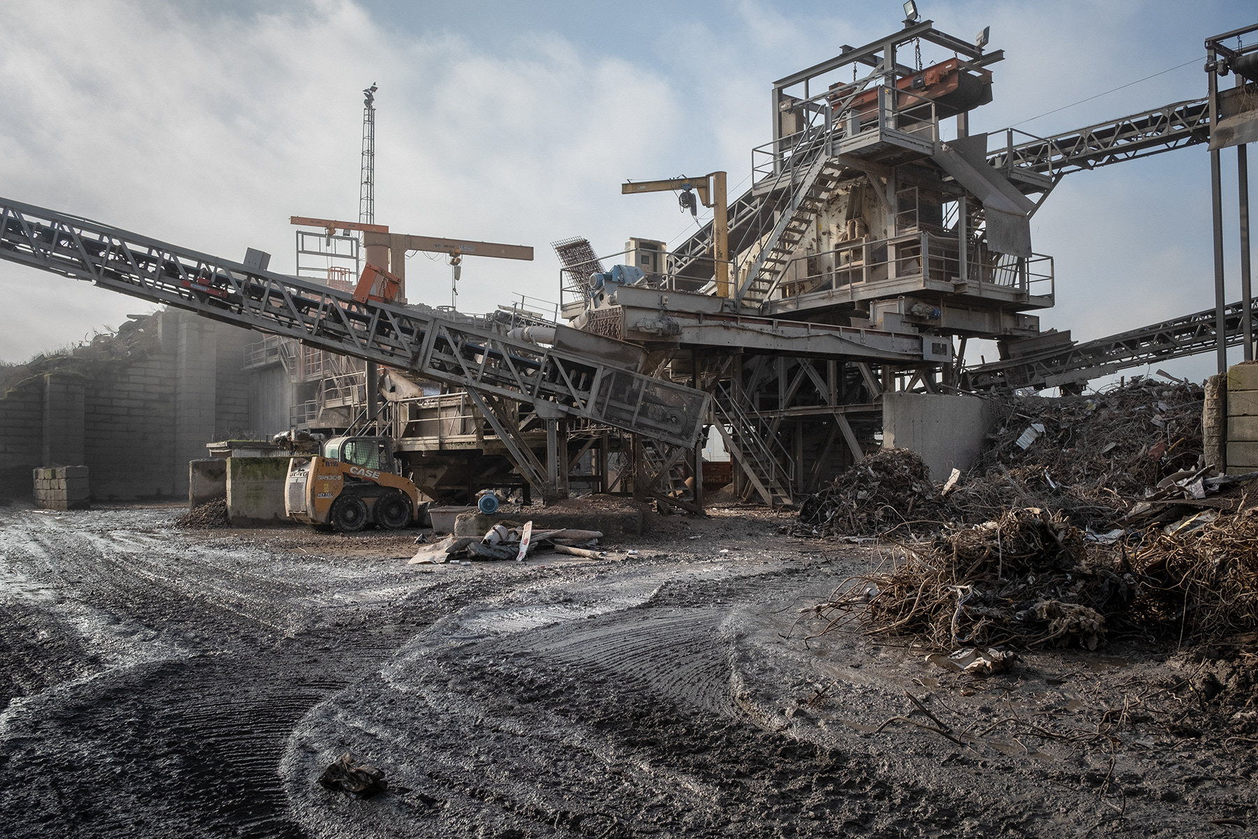 Secteur Construction • Recyclage déchets de construction. Centrale de concassage.Œ Sector Bouw • Recycling van bouwafval. Maalcentrale.