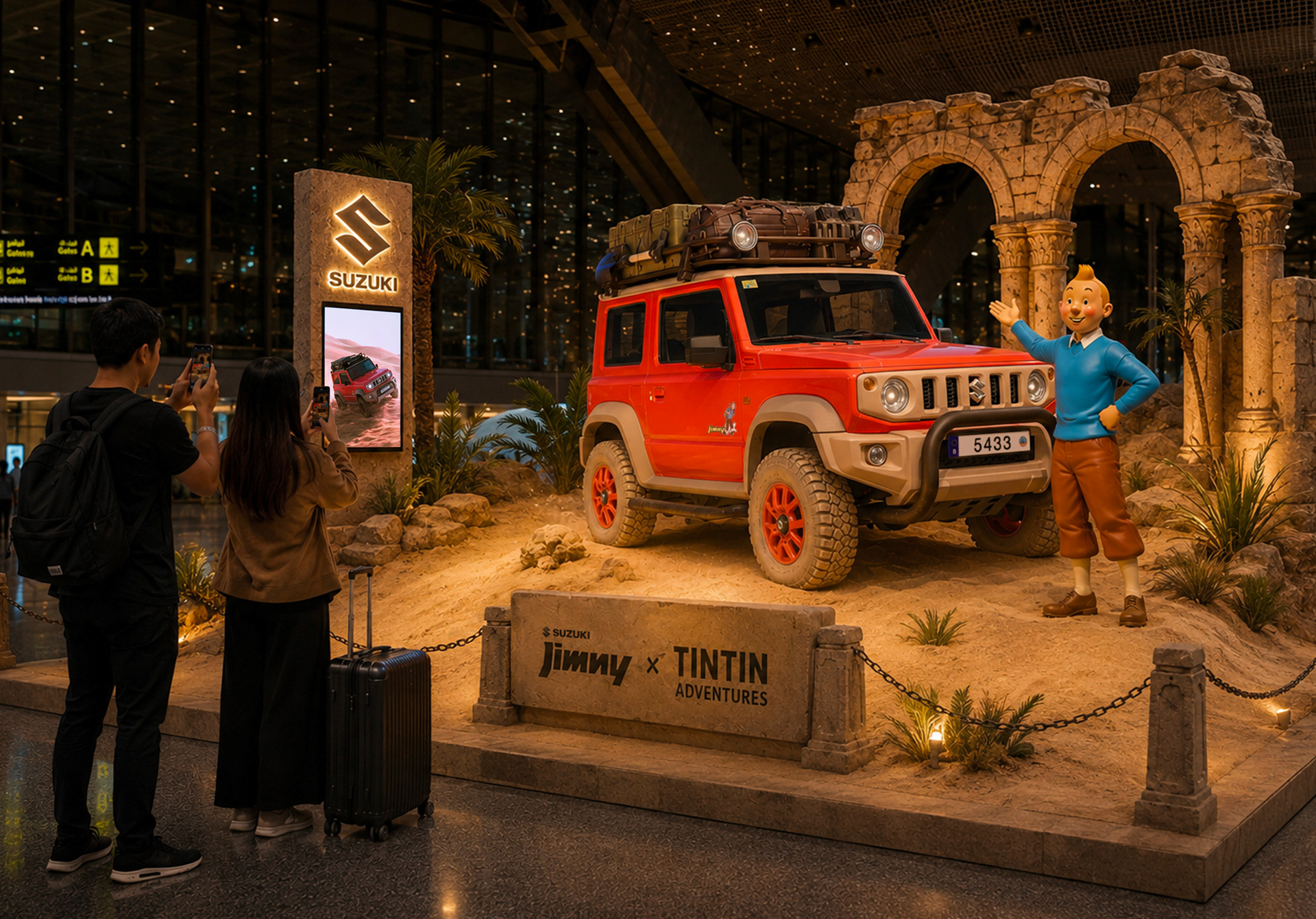 Suzuki jimmy exhibition in Qatar airport designed by Emanuel Abba
