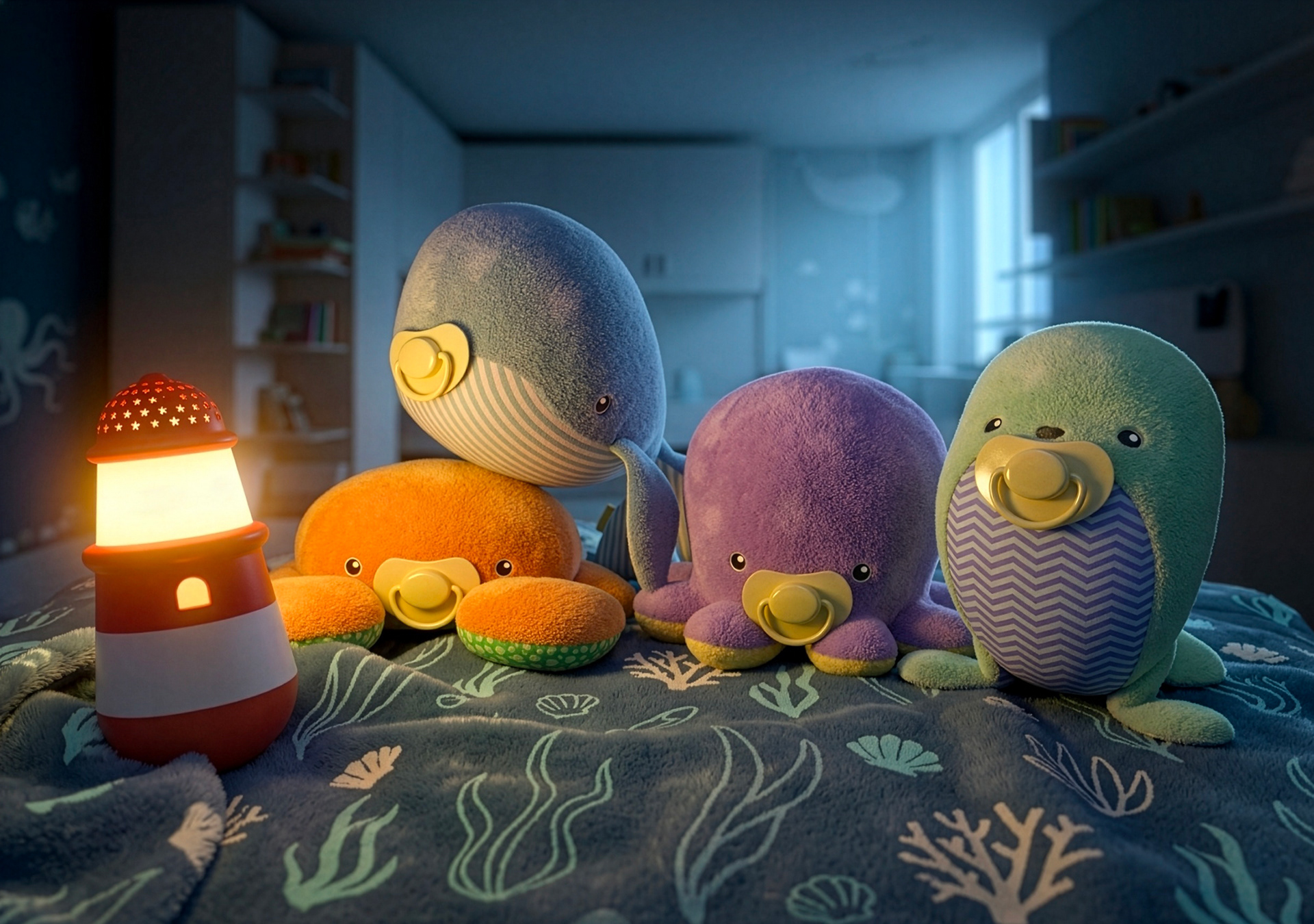 Ocean Hugz premium plush toy featuring soft materials and wireless connectivity for interactive experience designed by Emanuel Abba
