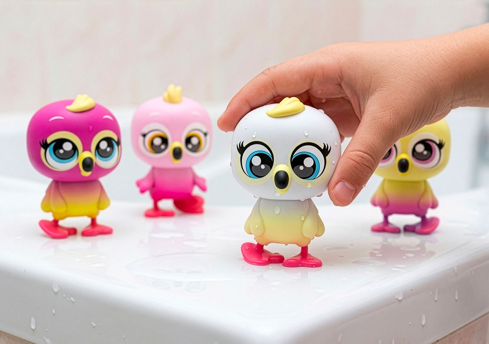 Flammies collectible art toy series of flamingo characters designed by Emanuel Abba