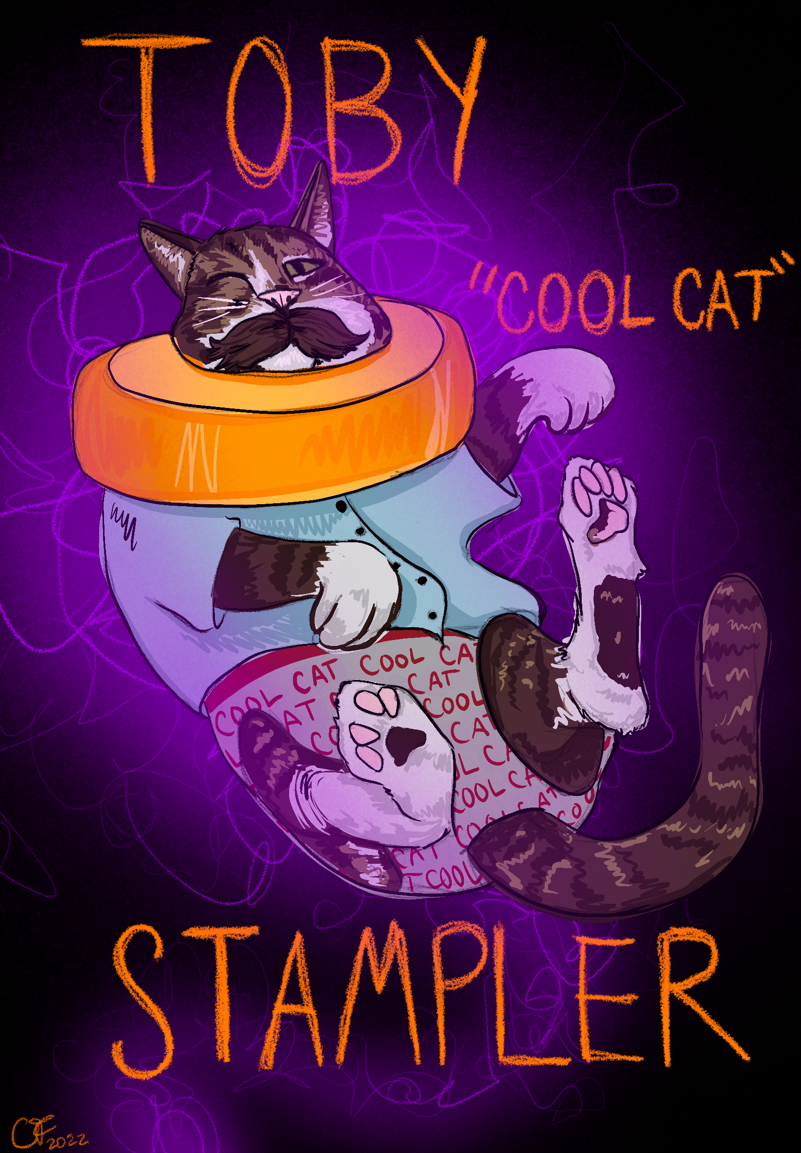 "Cool Cat" 2022 Poster Design Gift Inspired by the podcast Dungeons and Daddies