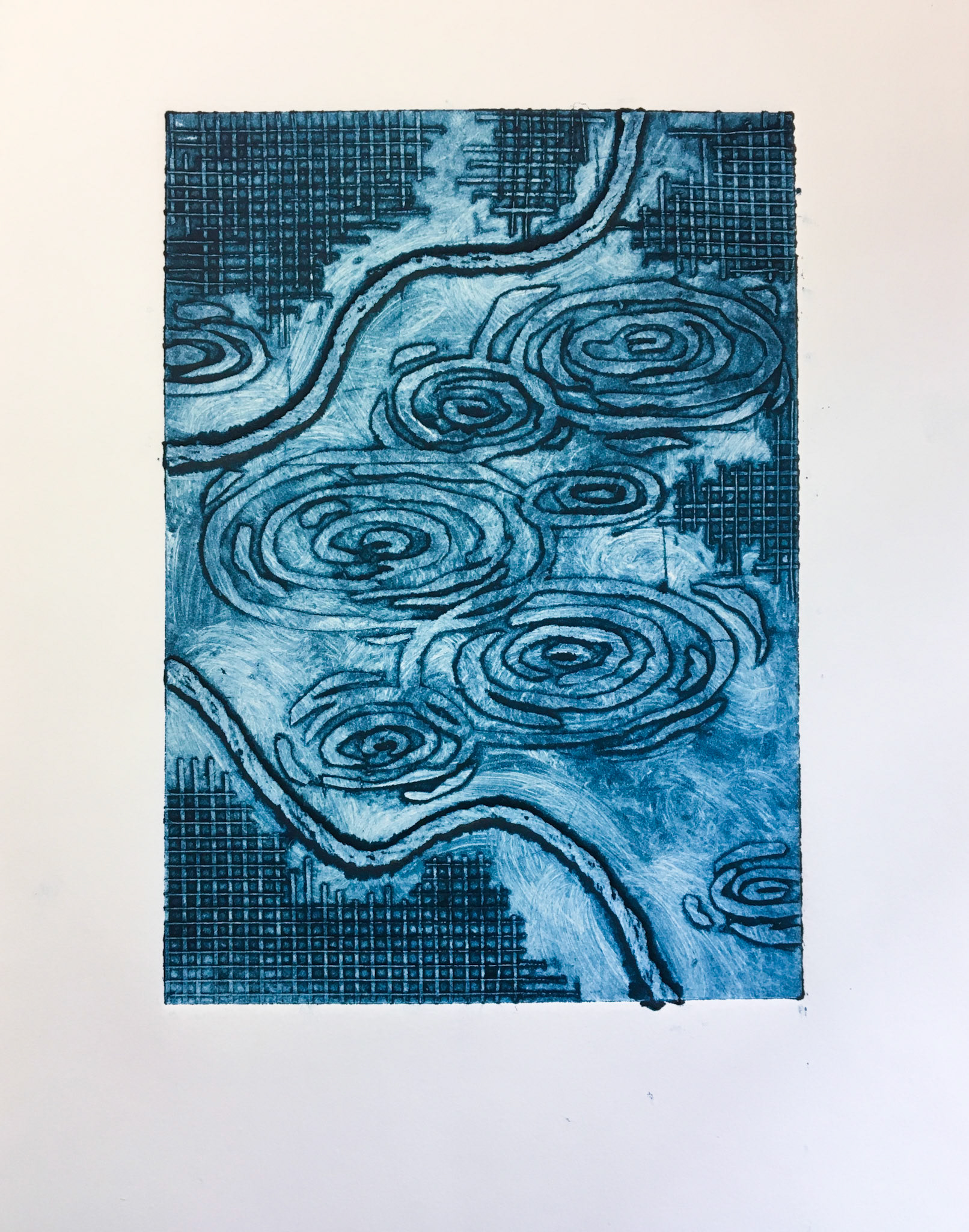 Daydreams (1/3). 2020. Collagraph print.