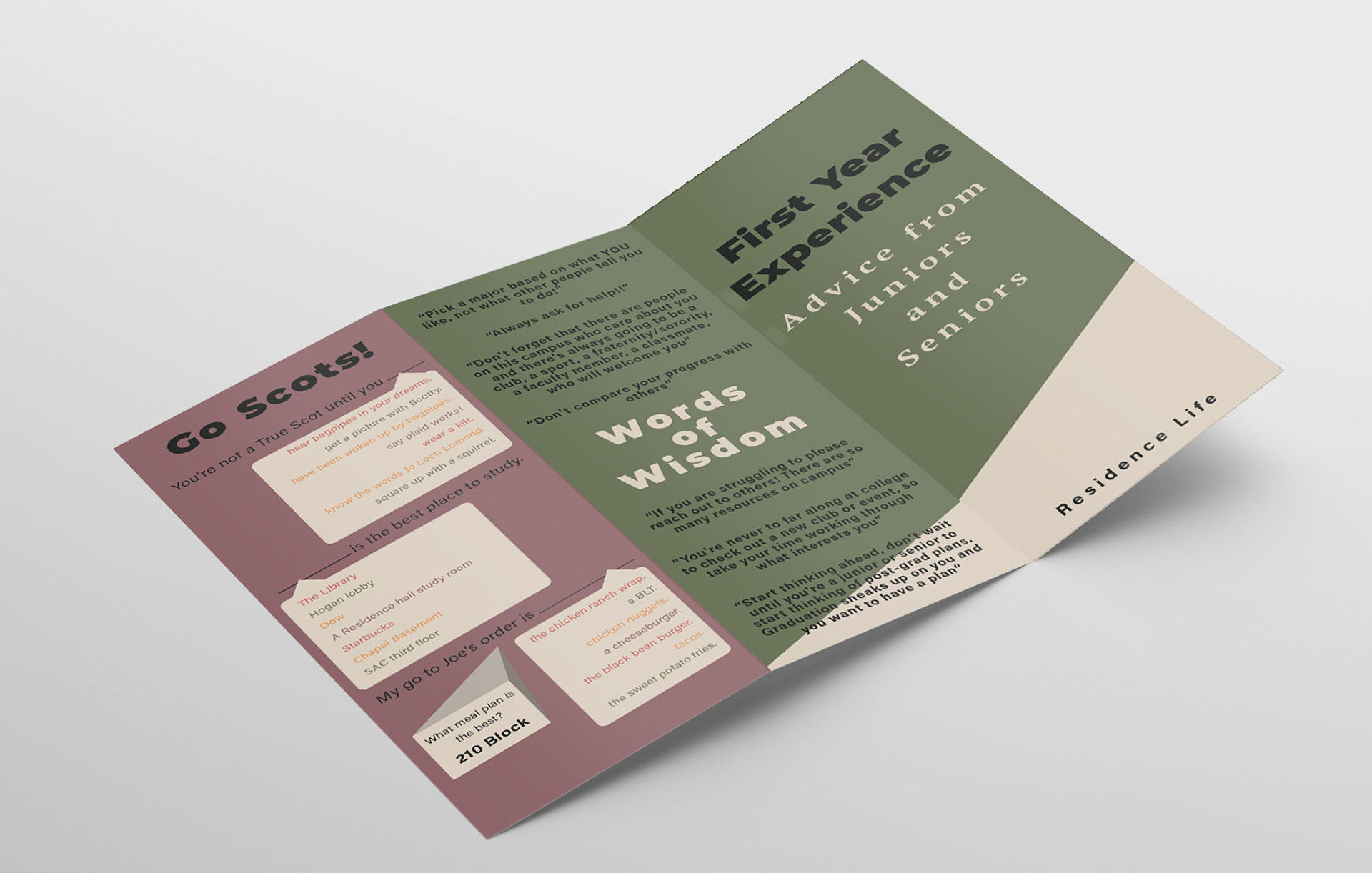 Brochure for Residence Life