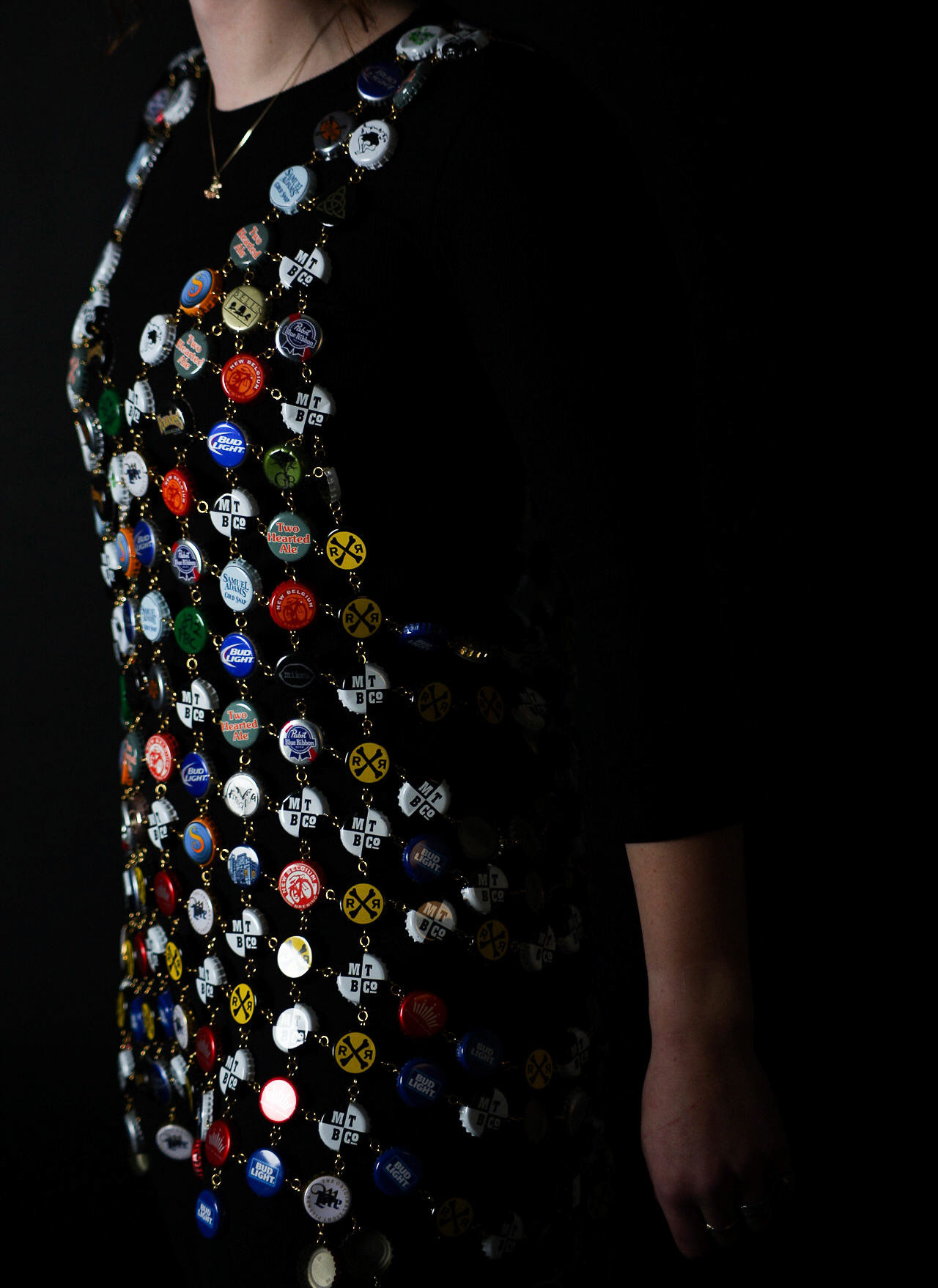 Bottle Cap Mini Dress. 2022. Metal.