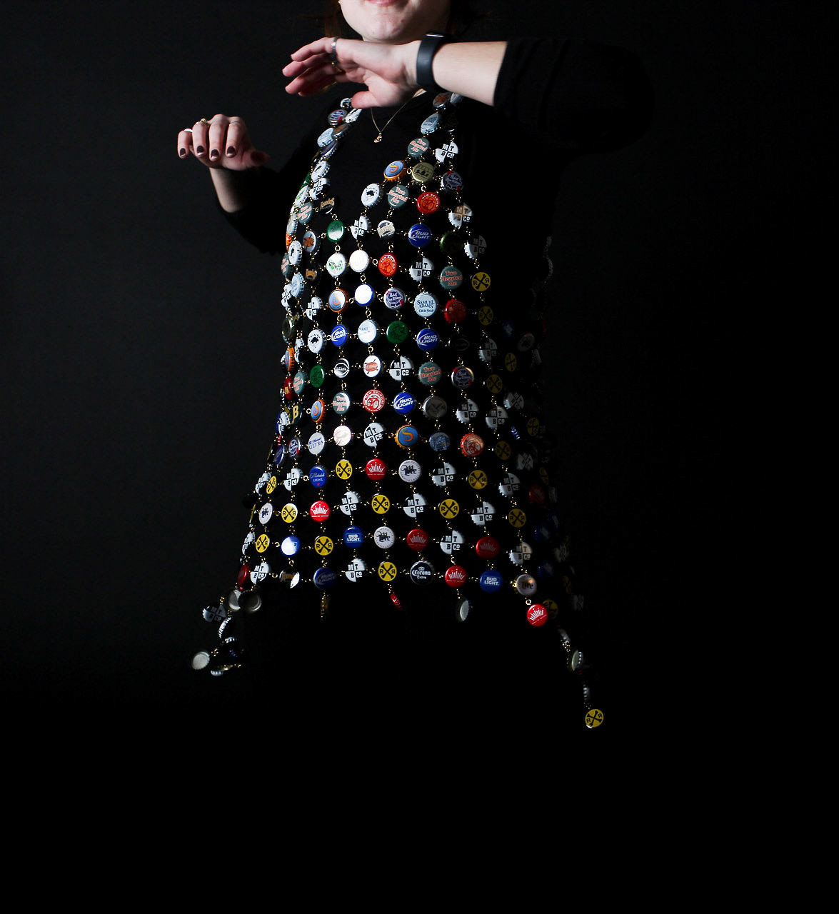 Bottle Cap Mini Dress. 2022. Metal.
