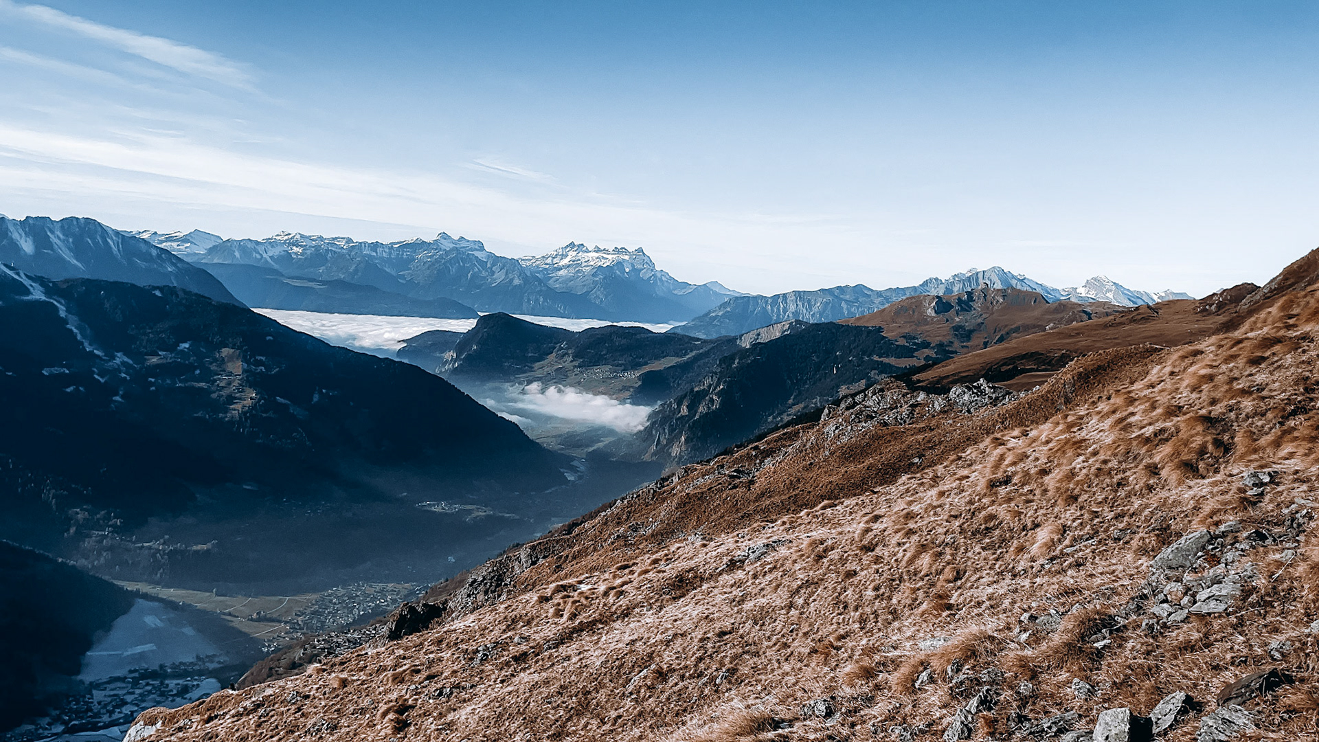 Val de Bagnes depuis les Greniers