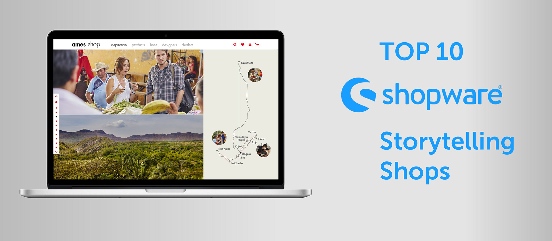 Awarded ames online-shop design with digital storytelling