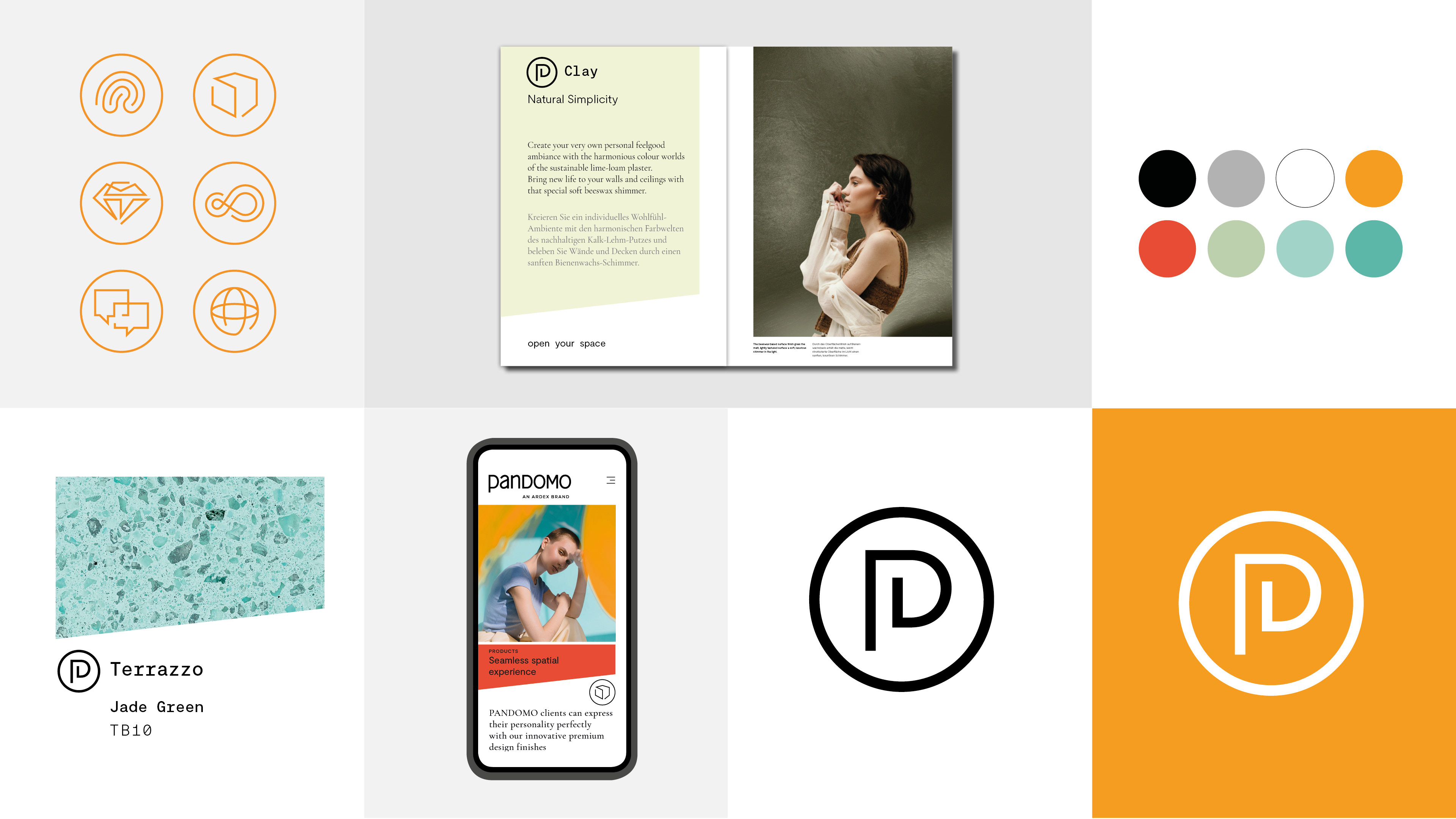 The PANDOMO icon system and colour concept represent the diversity of the brand.